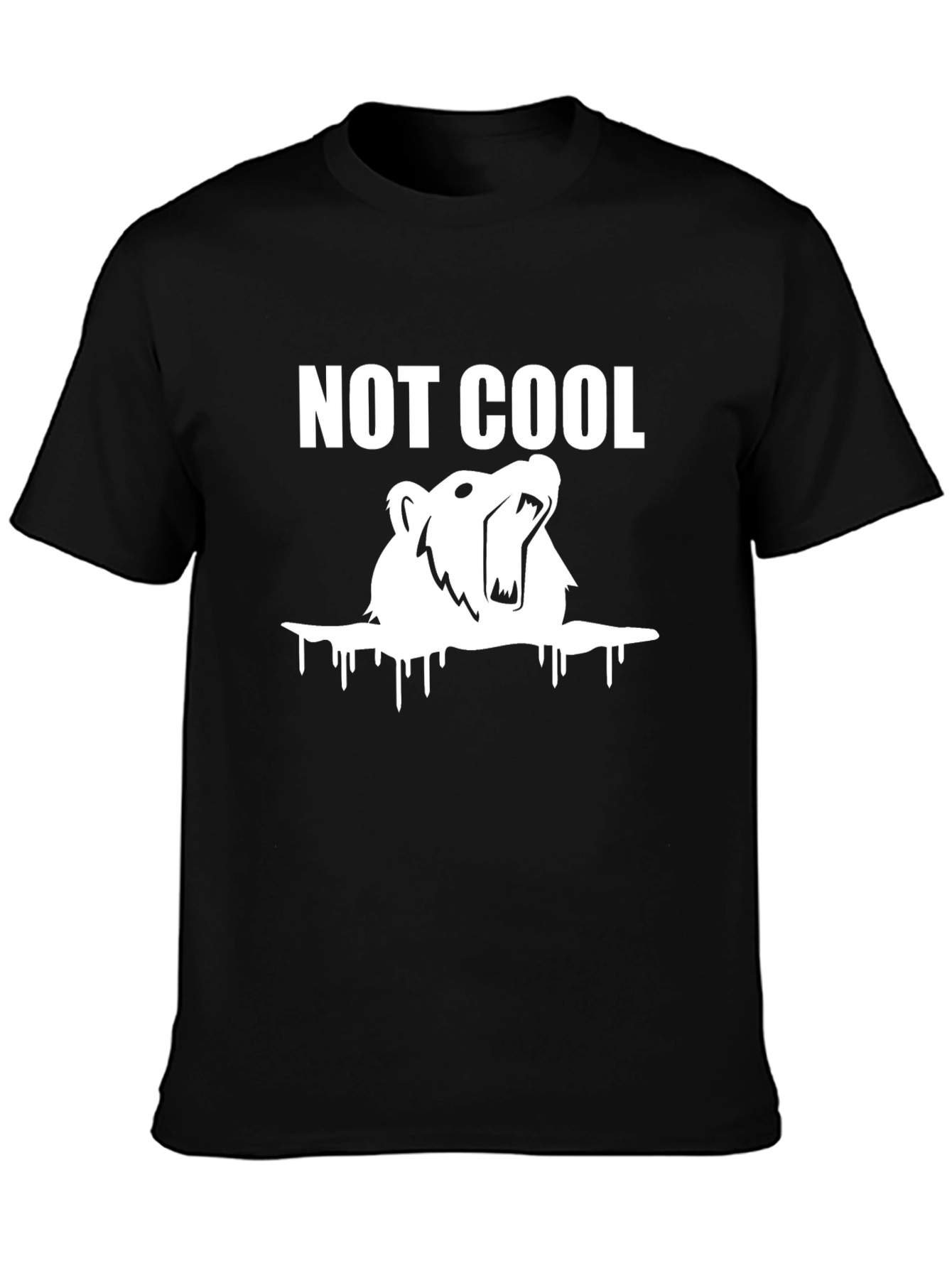 Black "Not Cool" Bear Graphic T-Shirt view 3