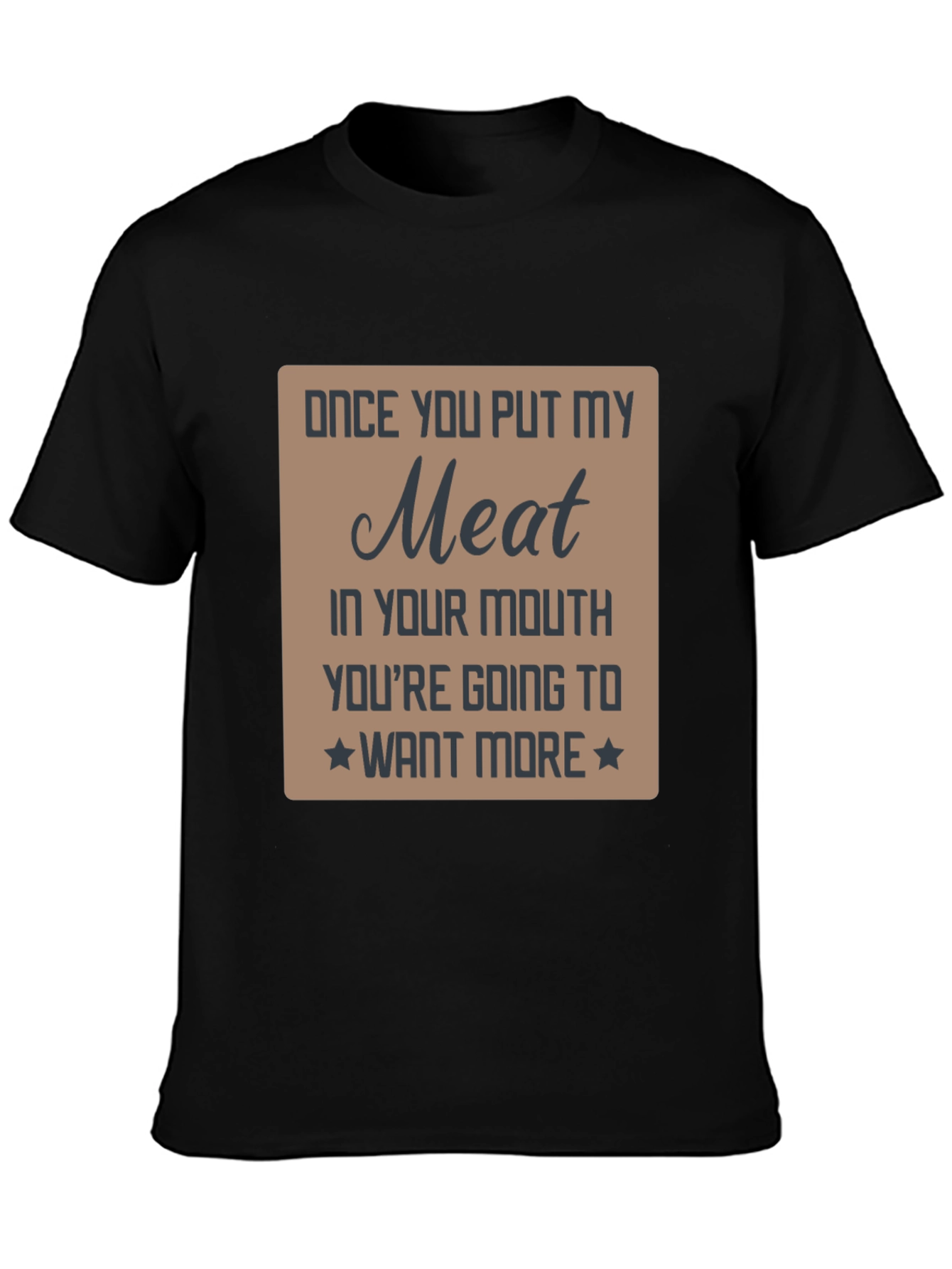 Black Funny "Meat" Graphic Novelty T-Shirt view 3