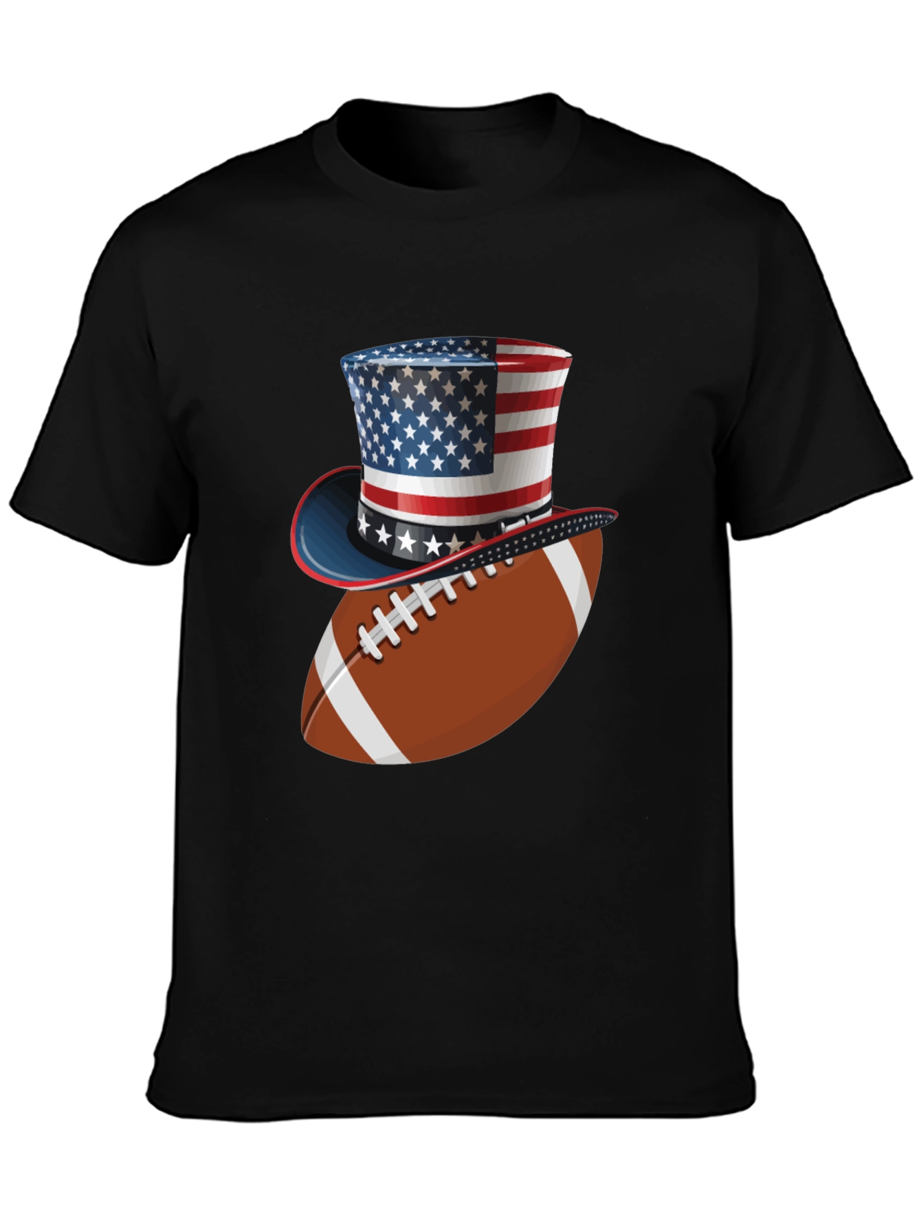 Black Patriotic Football T-Shirt - American Pride view 3
