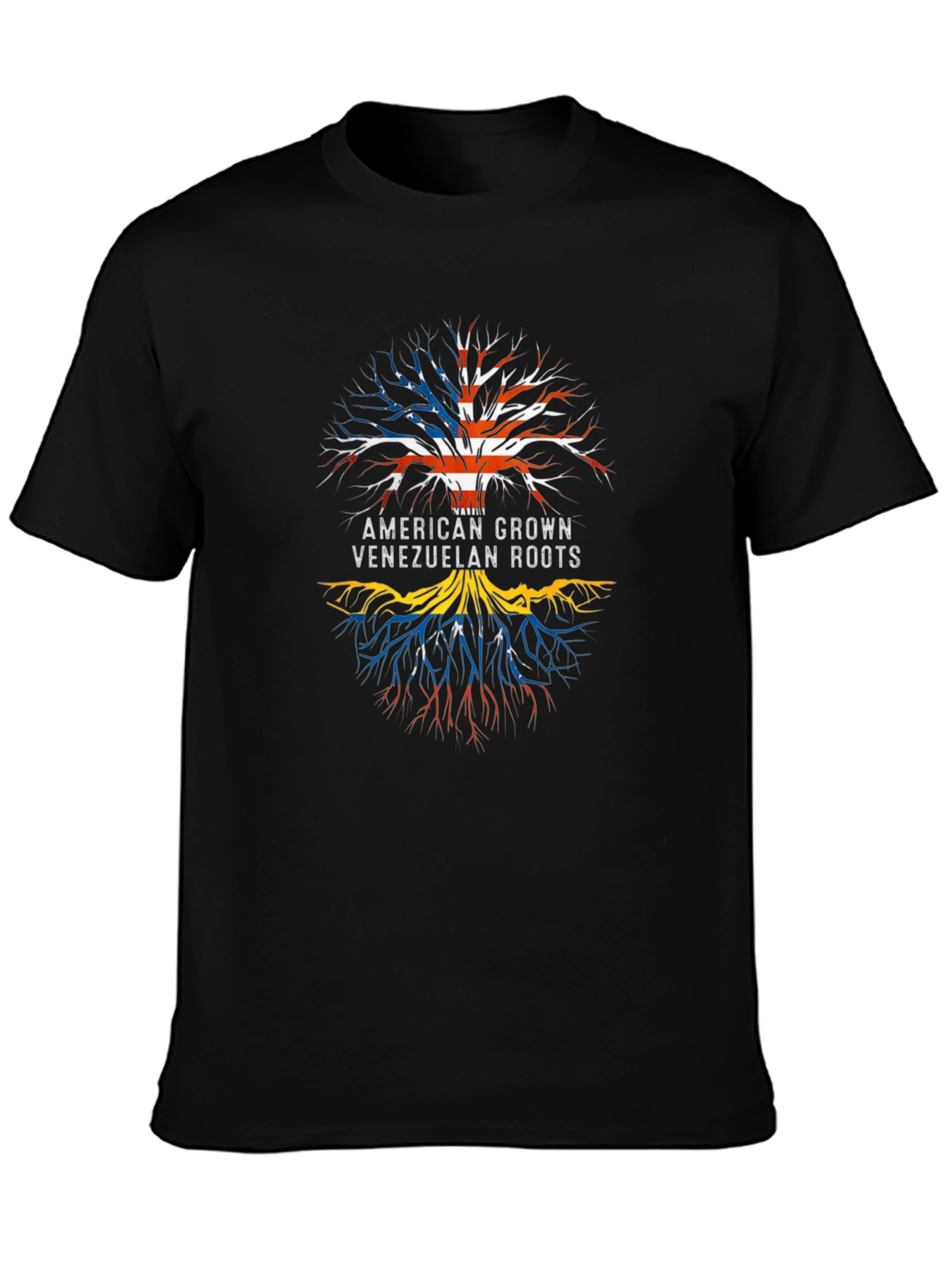 Black American Grown Venezuelan Roots T-Shirt view 3