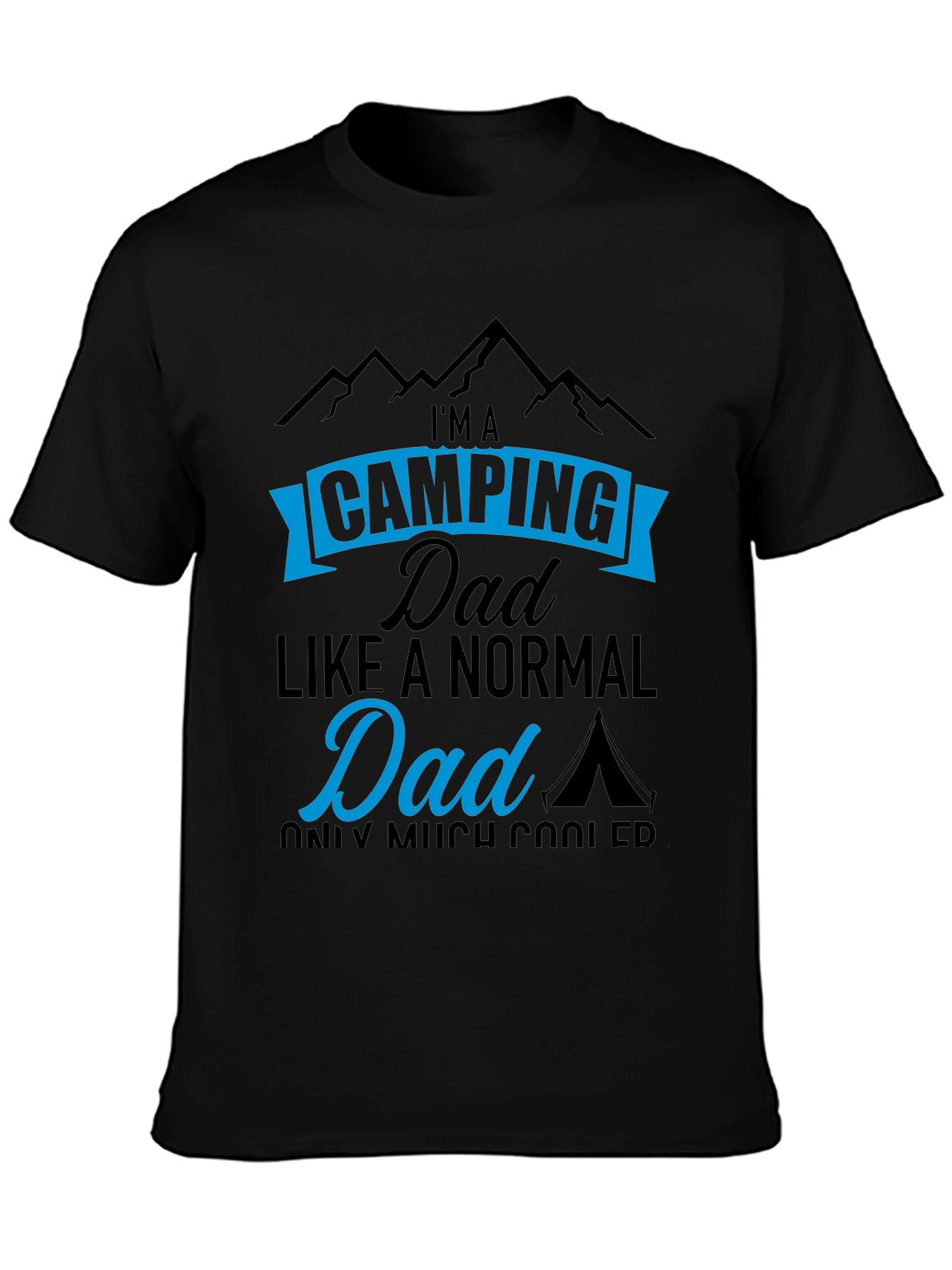 Black Camping Dad T-Shirt - Cool Father's Day Gift view 3