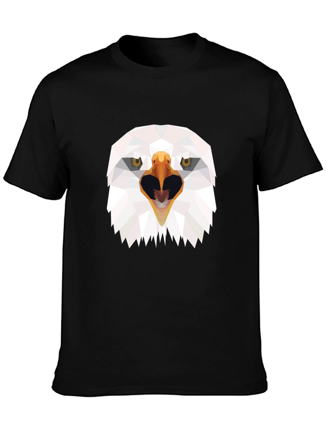 Black Geometric Eagle Graphic T-Shirt - Bold Black Tee view 3