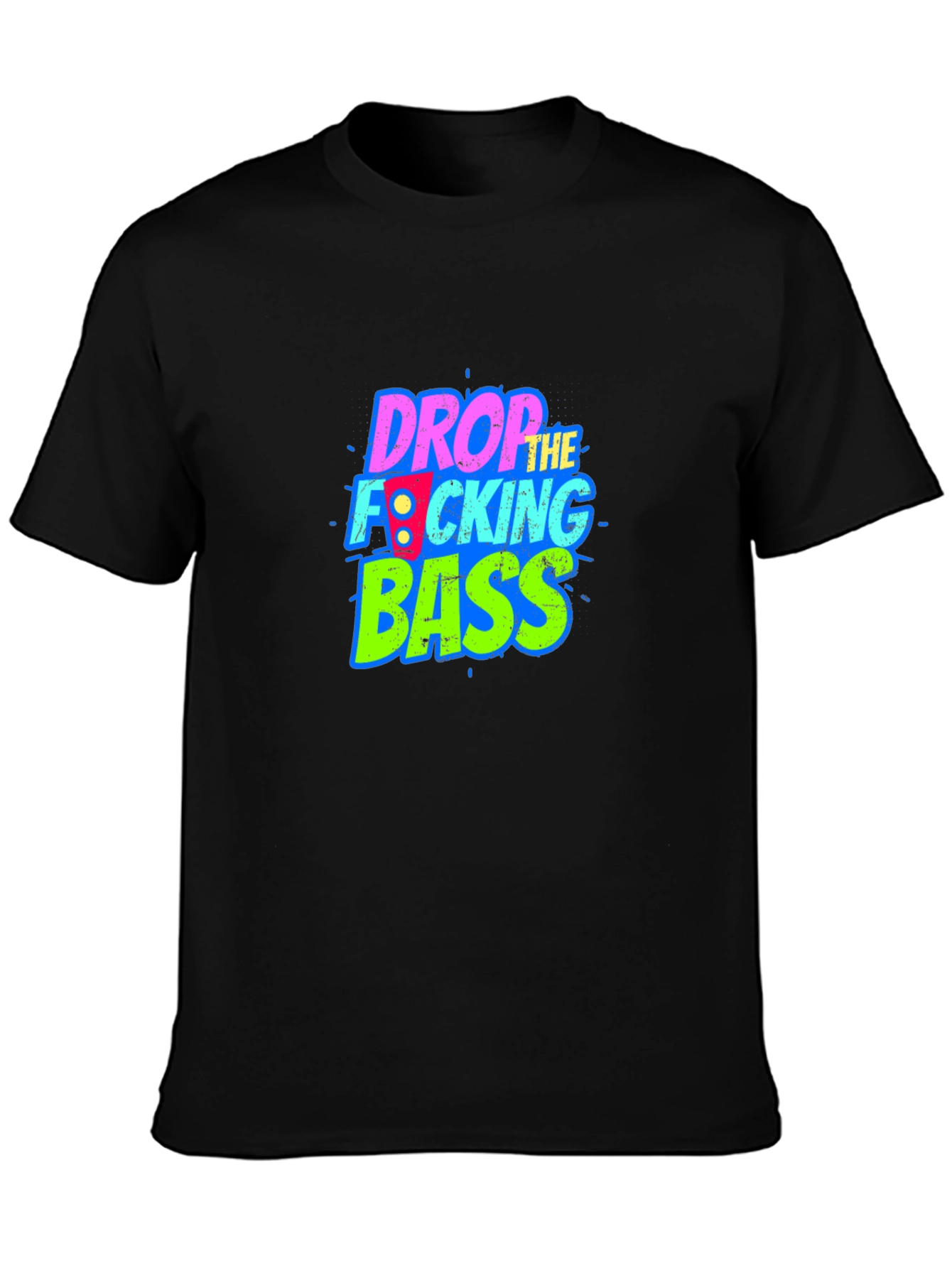 Black Drop the Bass Graphic Tee - Black Cotton Comfort view 3