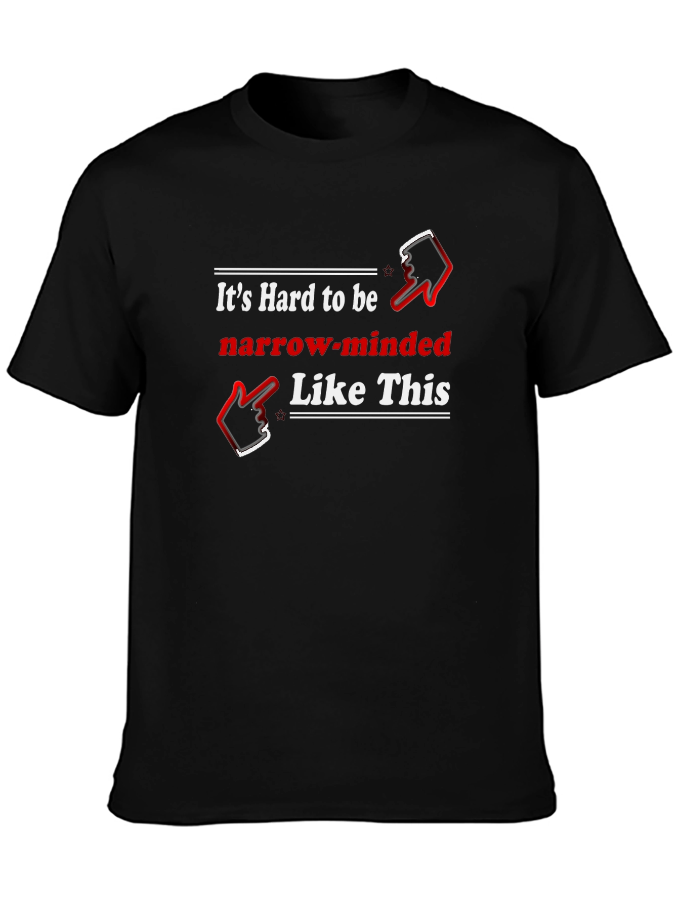Black Funny Narrow Minded T-Shirt view 3