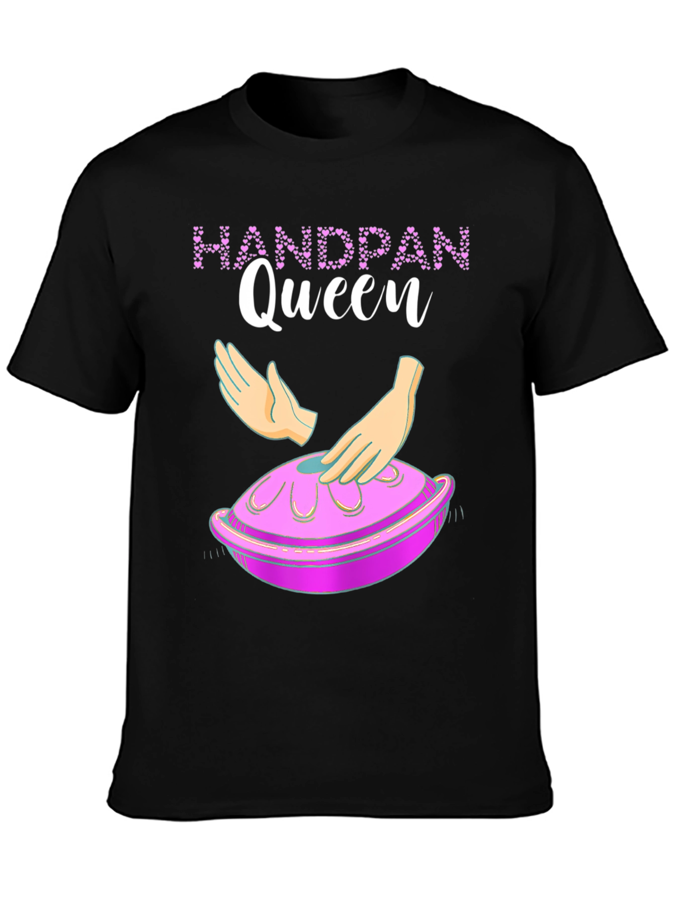 Black Handpan Queen Graphic Tee - Musical Instrument T-Shirt view 3