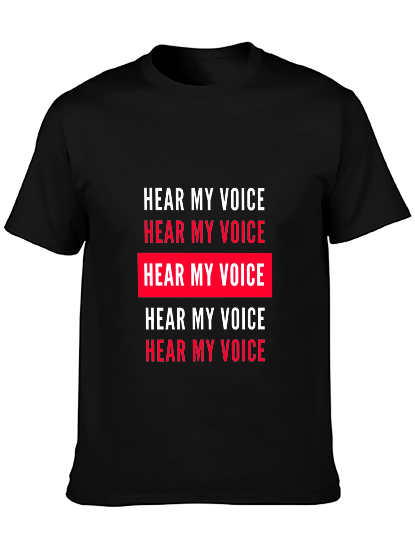 Black Hear My Voice T-Shirt - Statement Tee view 3