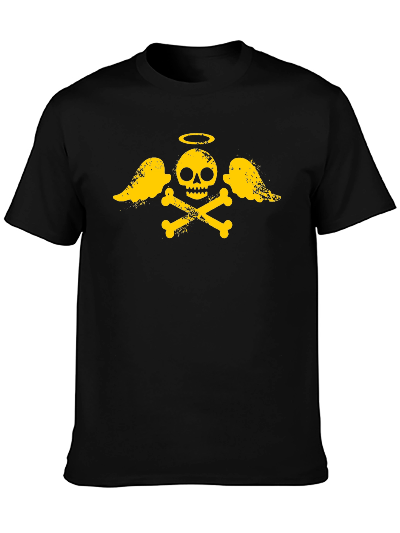 Black Skull and Crossbones Graphic T-Shirt - Black view 3