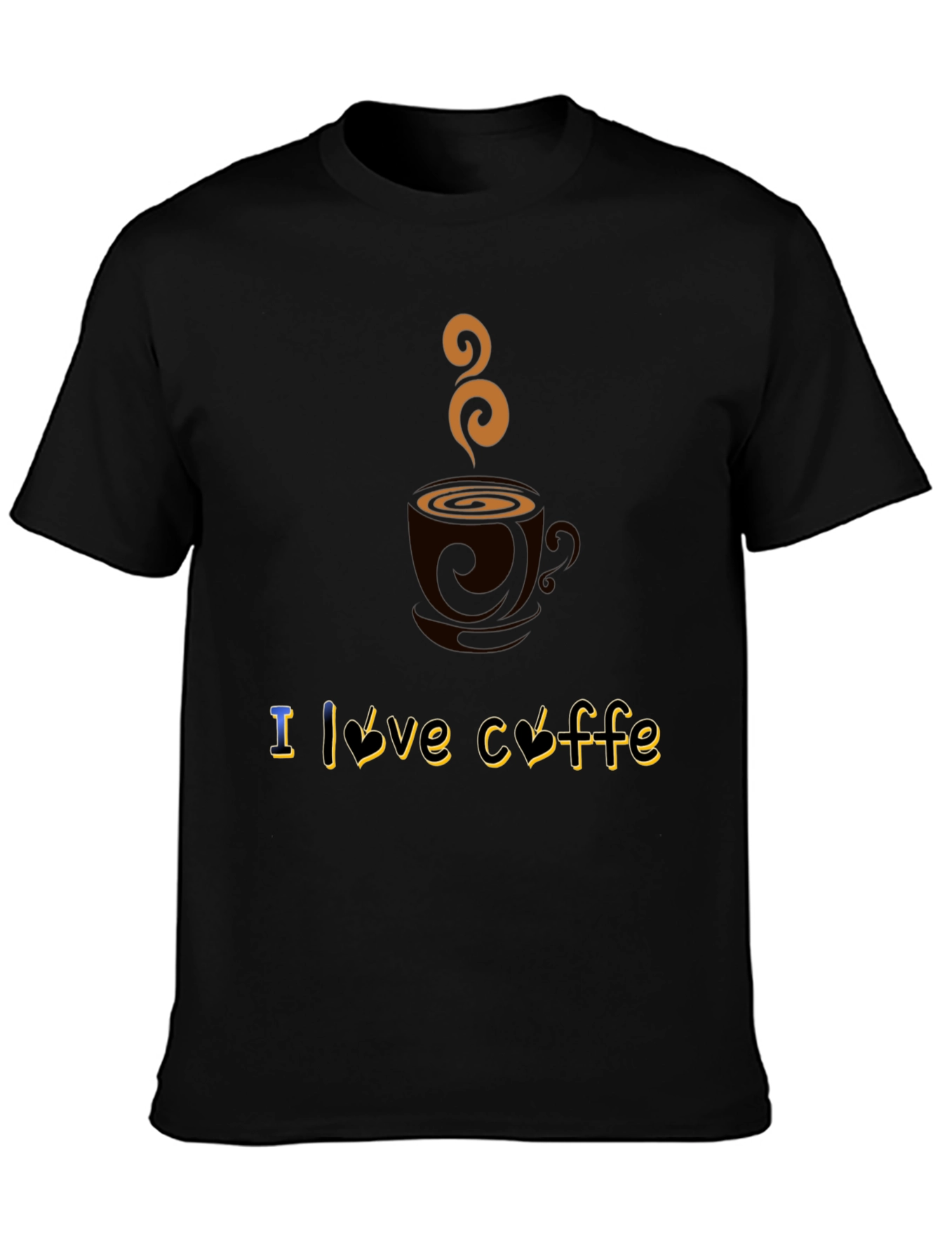 Black I Love Coffee Graphic T-Shirt - Soft Cotton Blend view 3