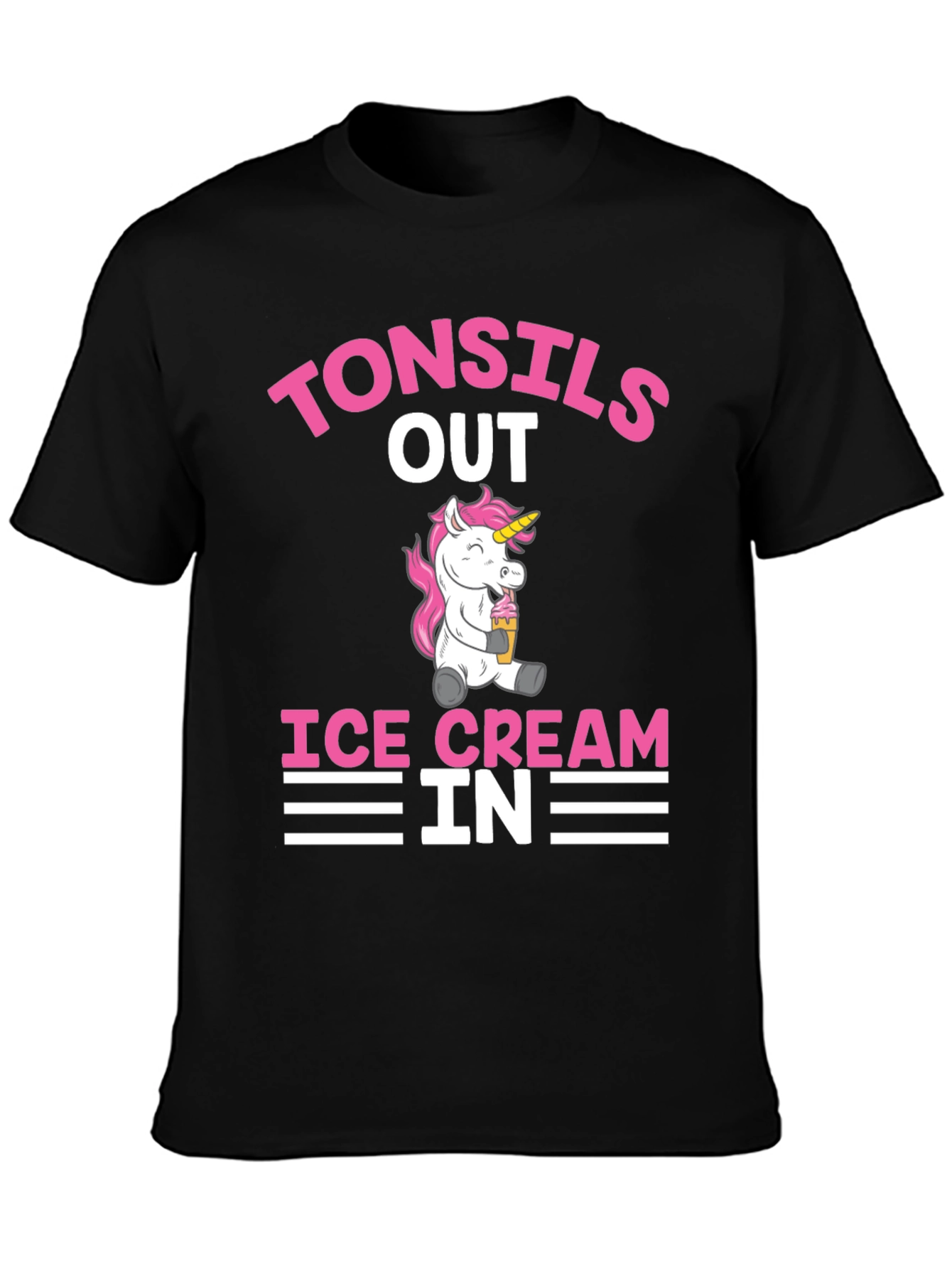 Black Tonsils Out Ice Cream In Funny Graphic Tee view 3