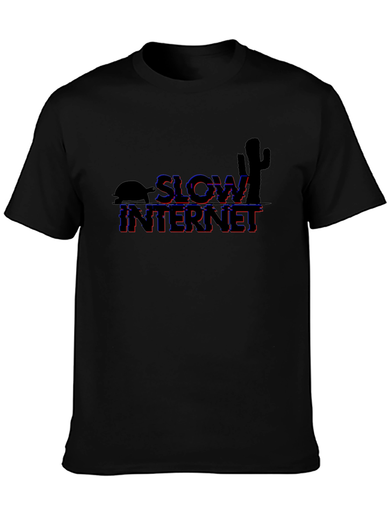Black Slow Internet Graphic T-Shirt - Black view 3