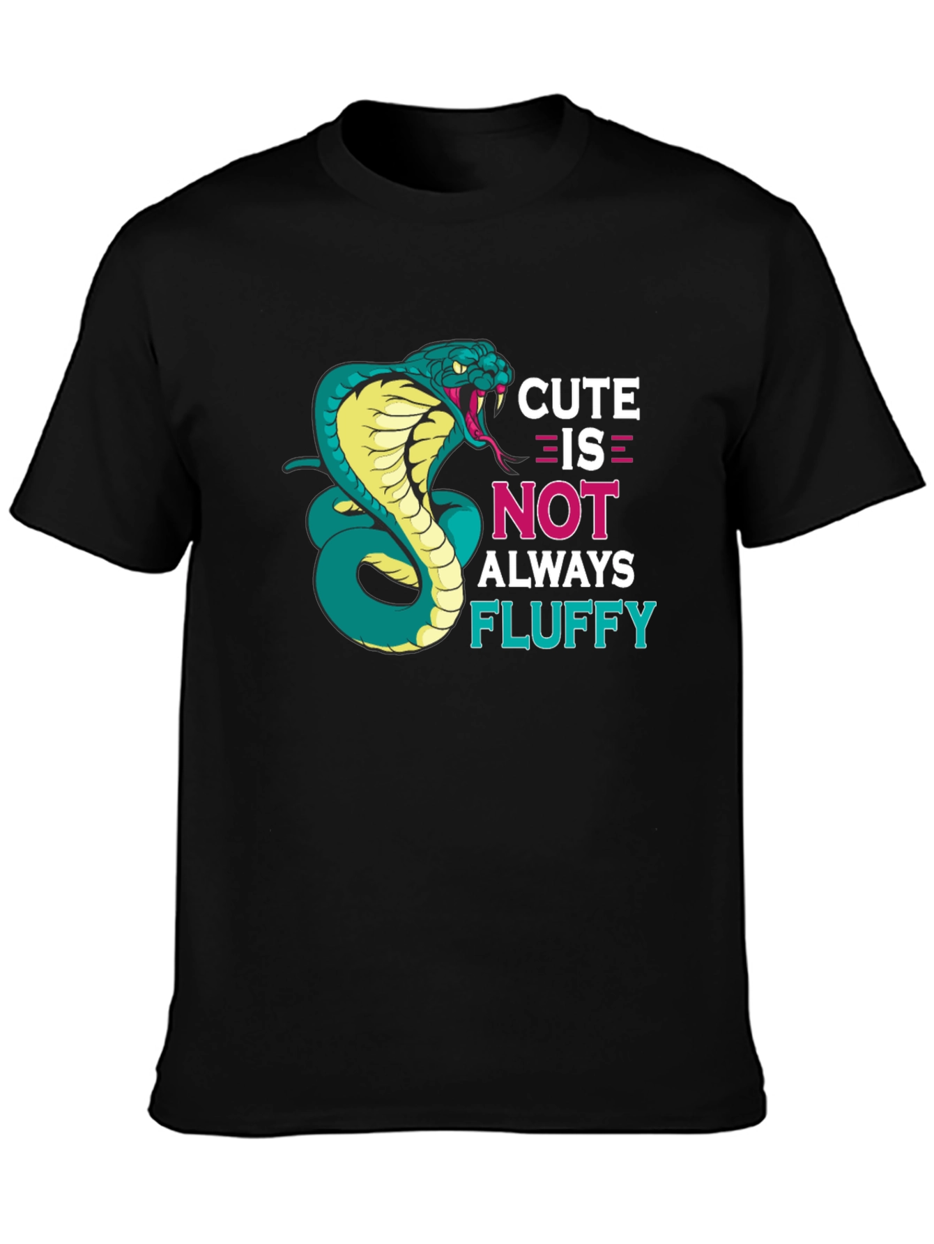 Black Cute Cobra Snake T-Shirt - Funny Graphic Tee view 3