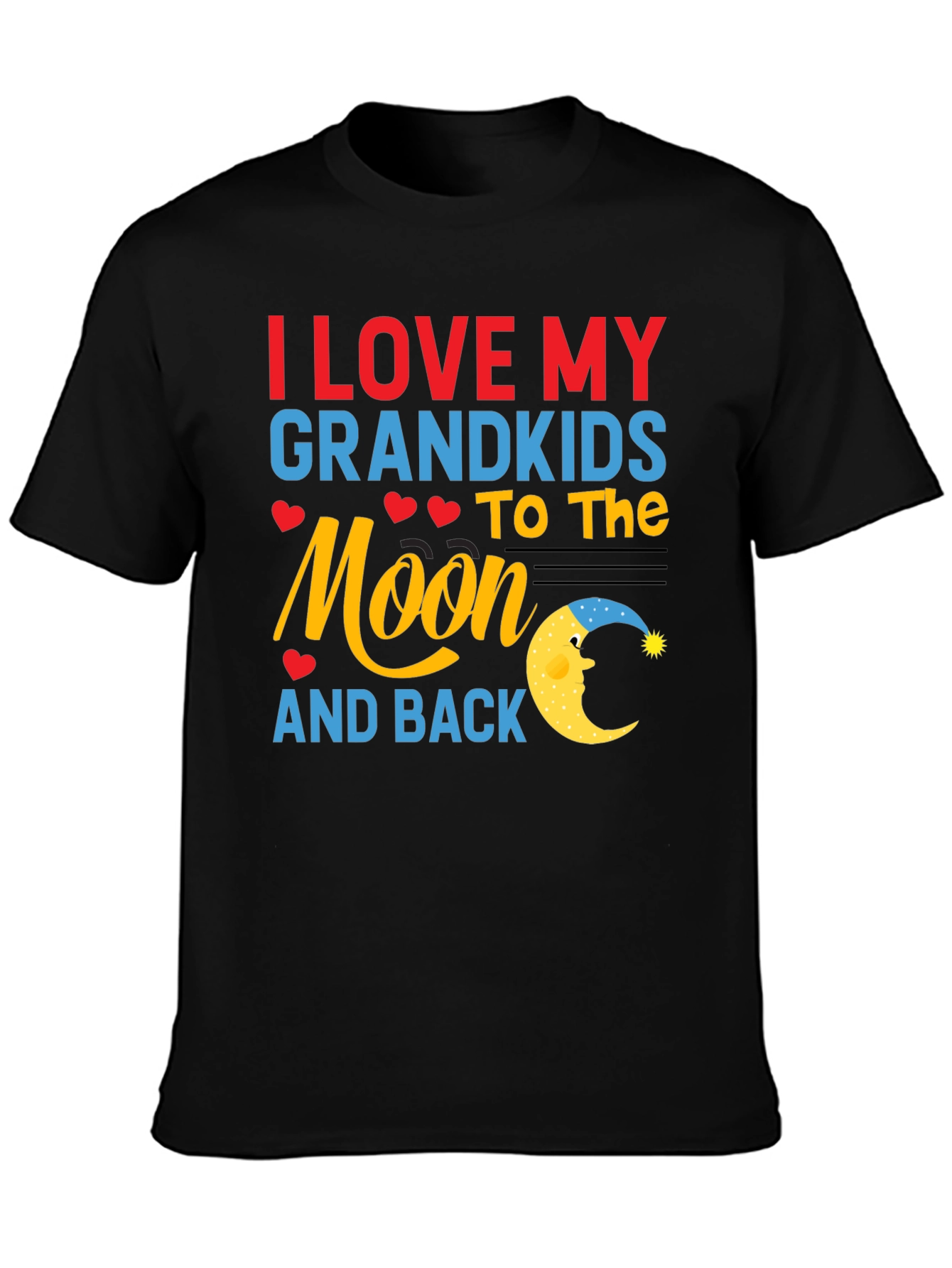 Black I Love My Grandkids to the Moon and Back T-Shirt view 3