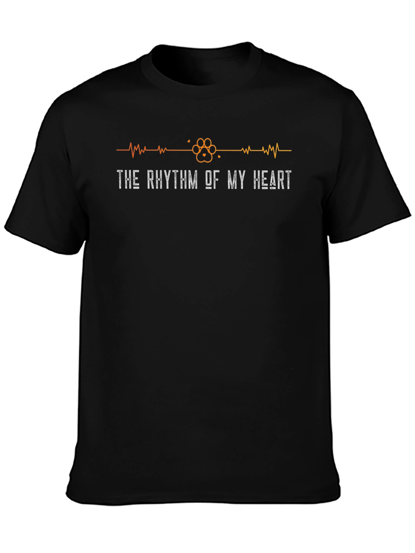 Black The Rhythm of My Heart Pet Paw Print Tee view 3