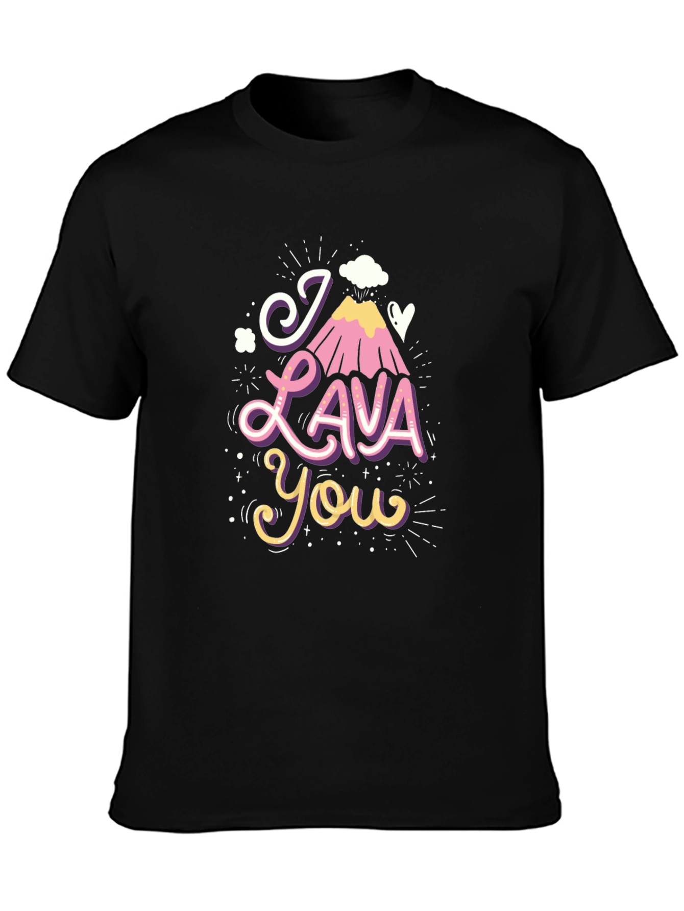 Black I Lava You Graphic Tee - Funny Valentine's Day Shirt view 3