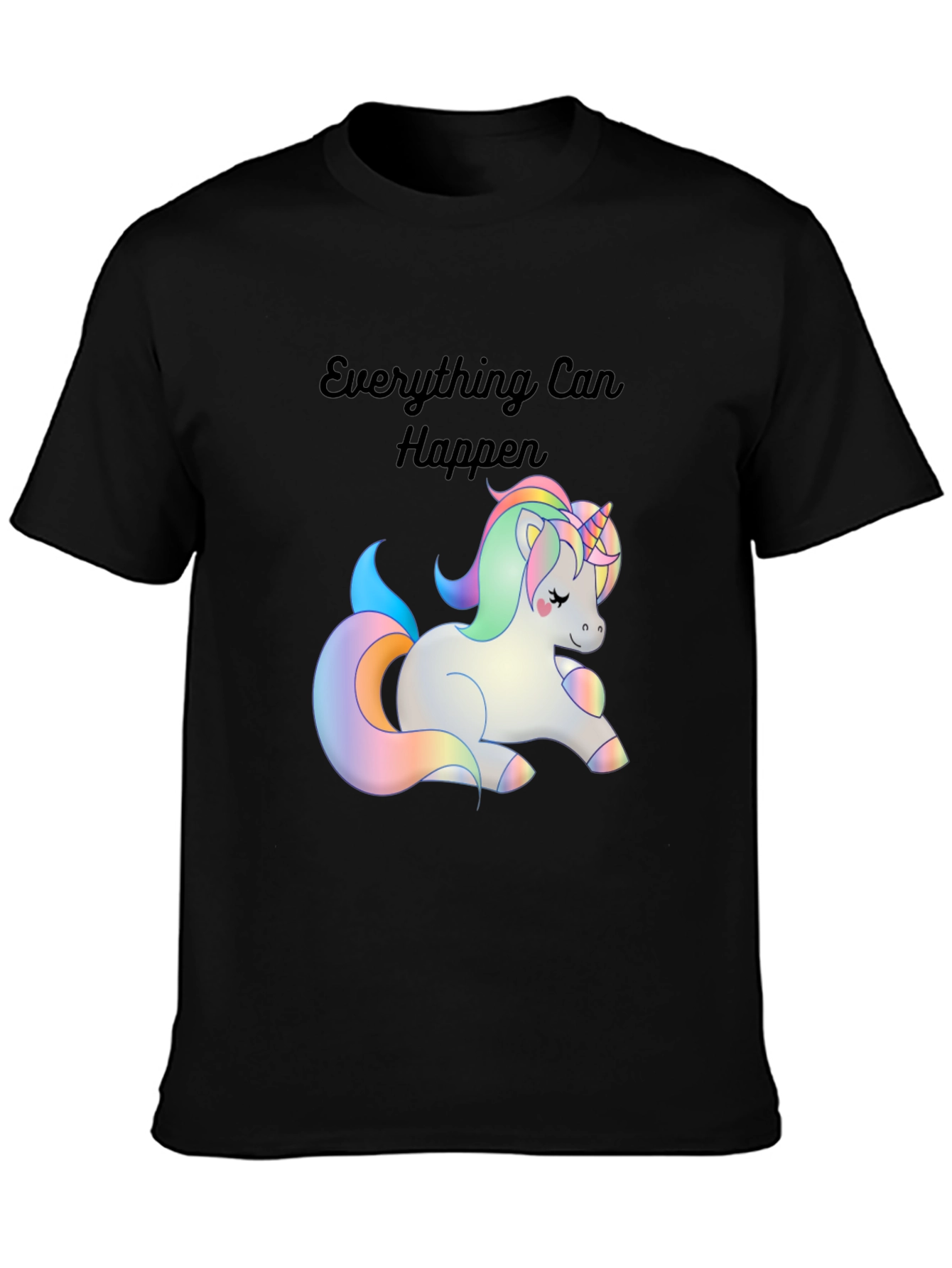 Black Unicorn Magic T-Shirt - Everything Can Happen view 3