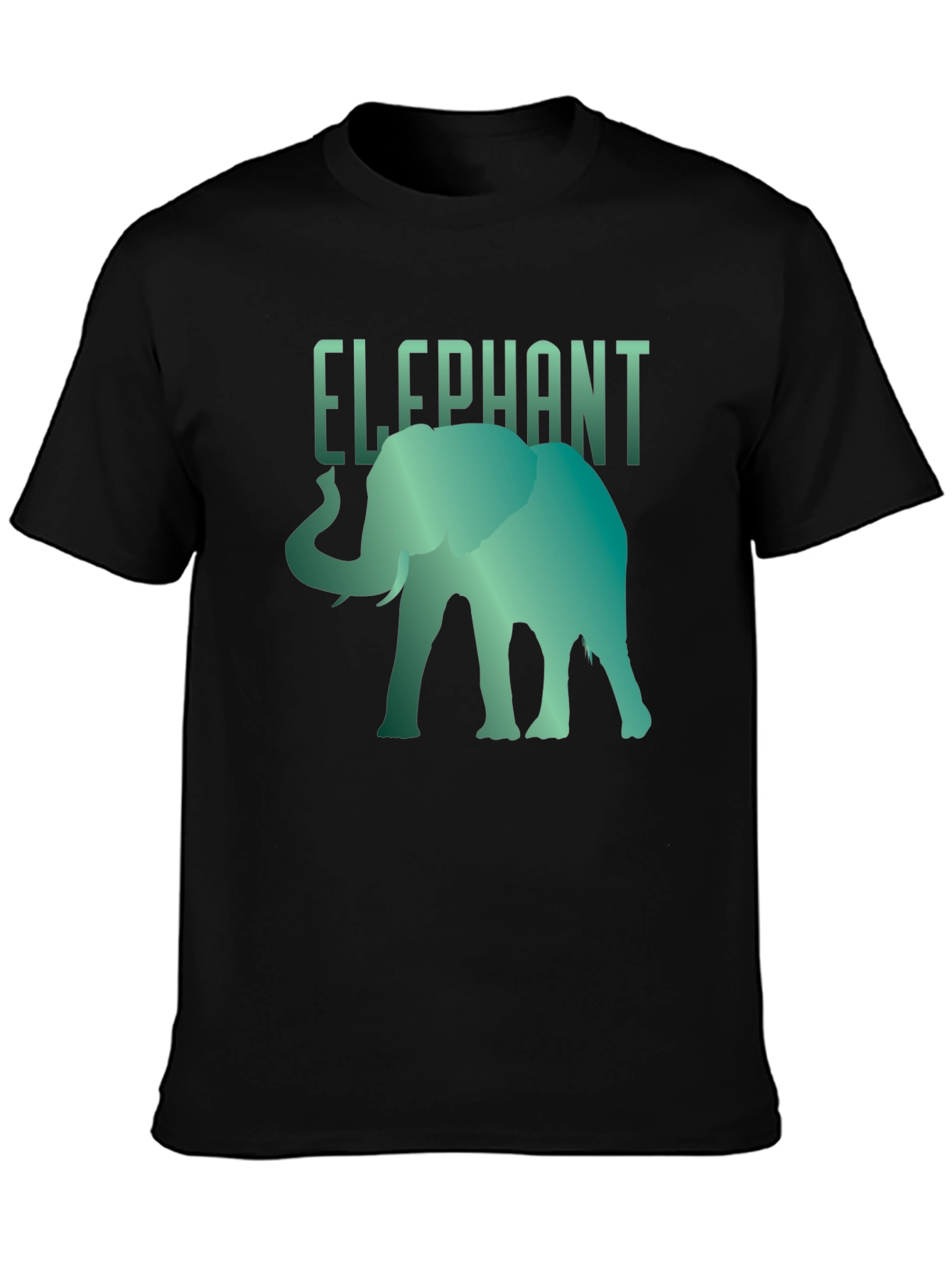 Black Elephant Graphic Tee - Cool Animal Design T-Shirt view 3