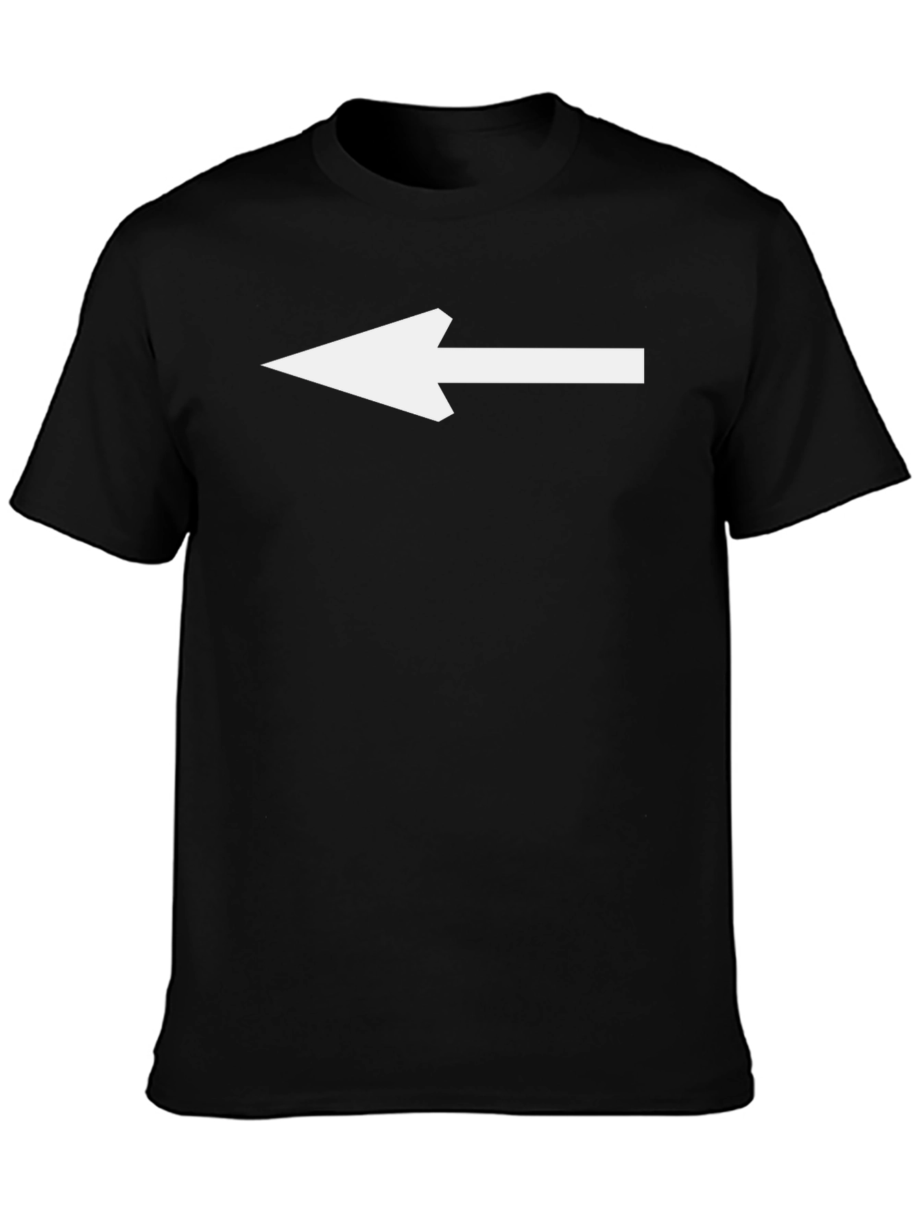 Black Left Arrow Graphic Tee - Black Cotton Casual Shirt view 3