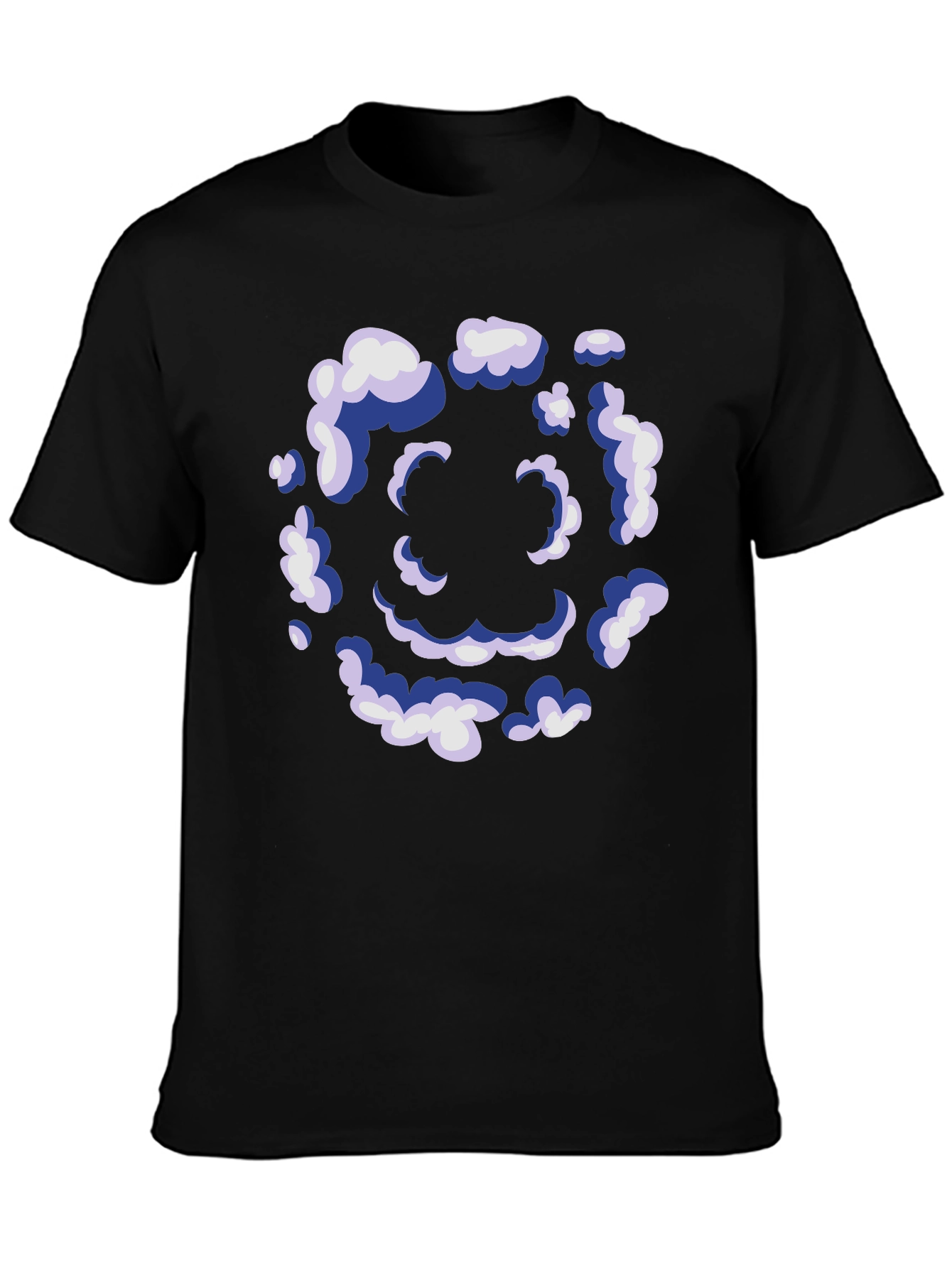 Black Smiley Cloud T-Shirt - Unique Graphic Tee view 3