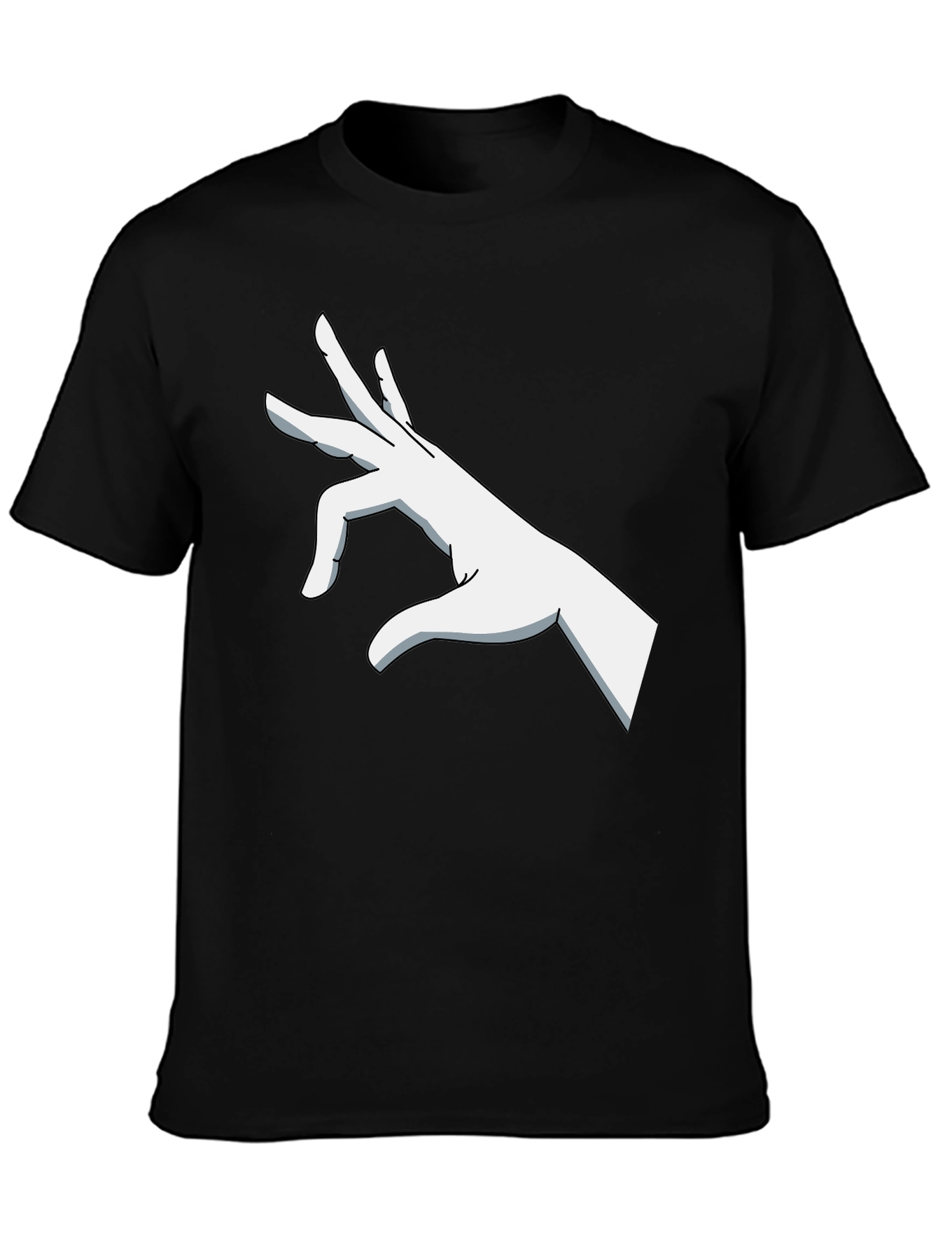 Black Graphic Hand Gesture Black T-Shirt view 3