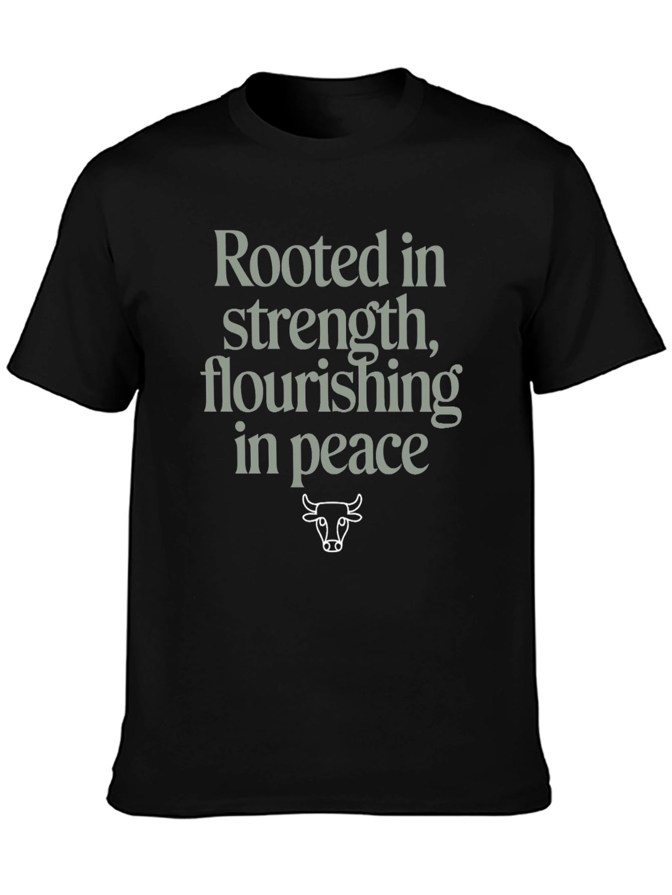 Black Rooted in Strength Black Graphic Tee view 3