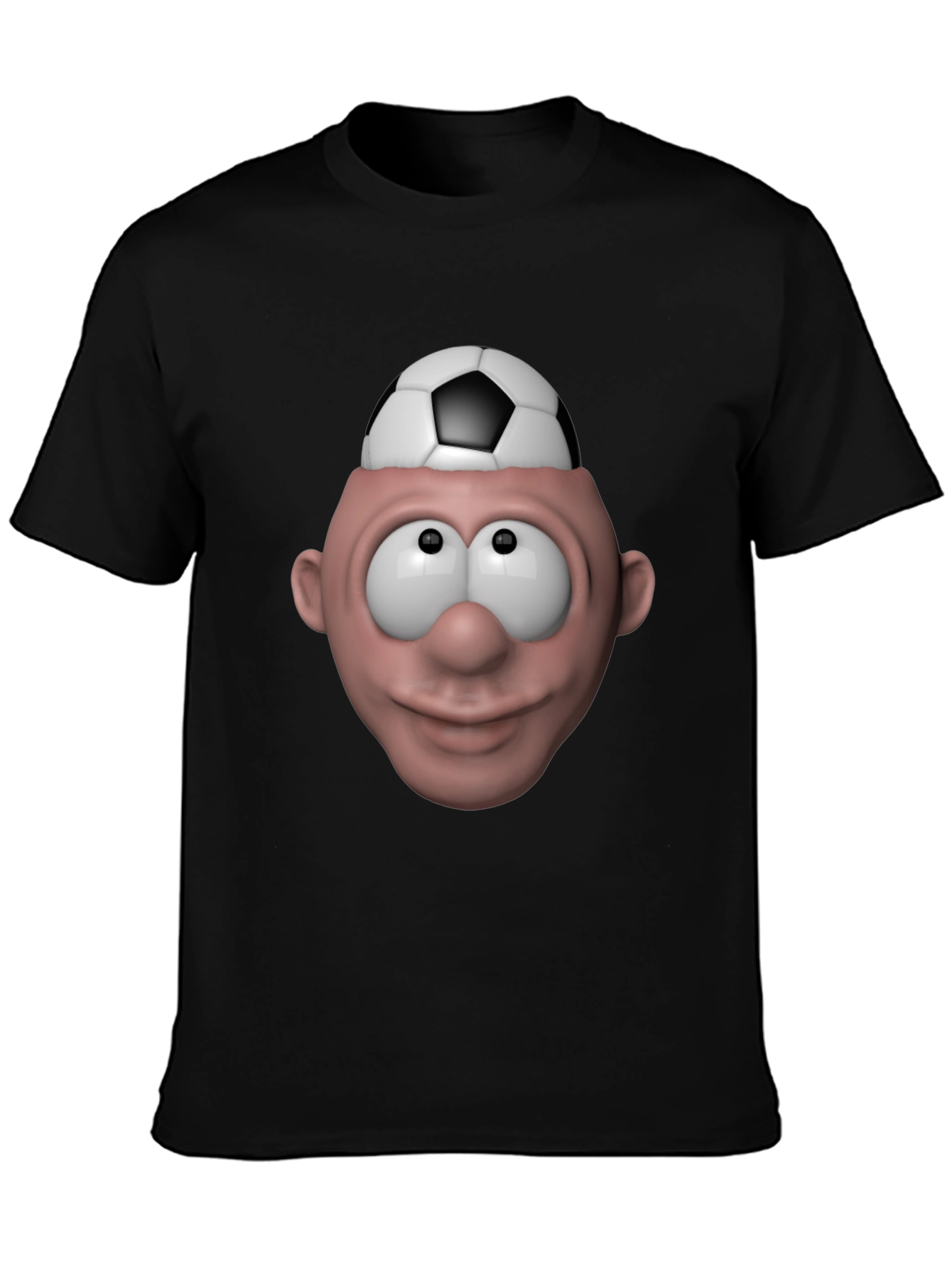 Black Soccer Brain T-Shirt - Funny Graphic Tee view 3
