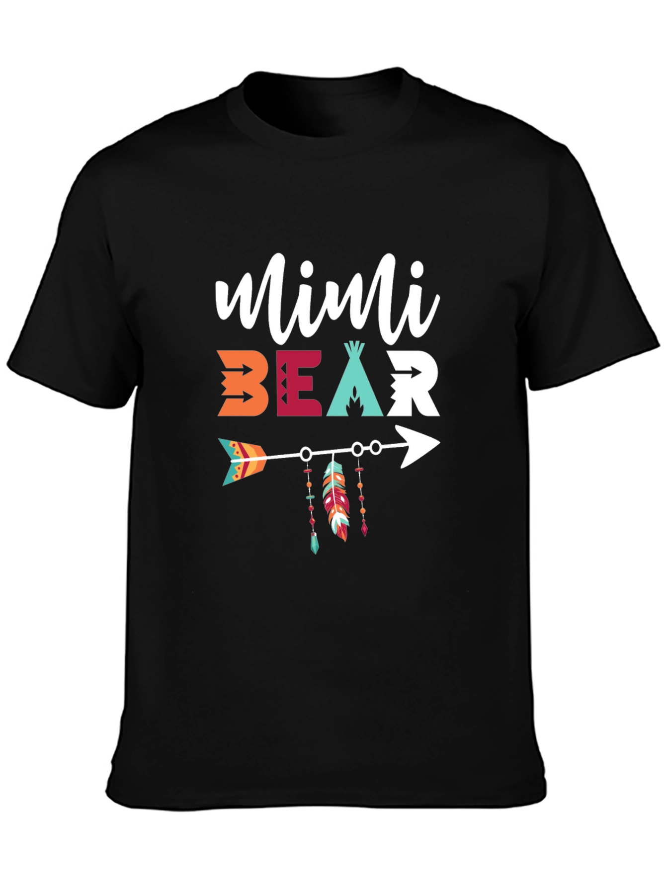 Black Mimi Bear Arrow Graphic T-Shirt view 3