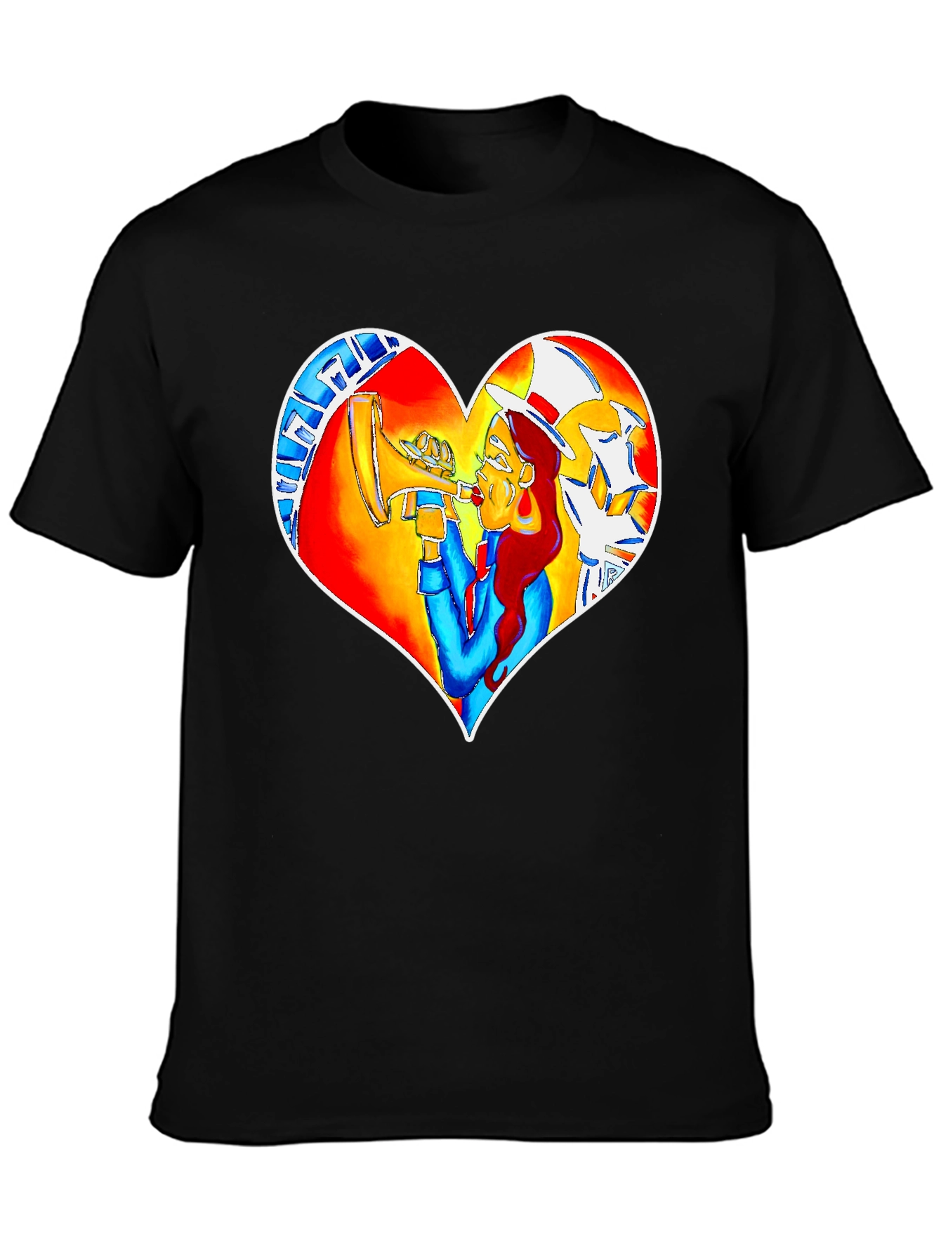 Black Heart Graphic Black Crew Neck Tee view 3