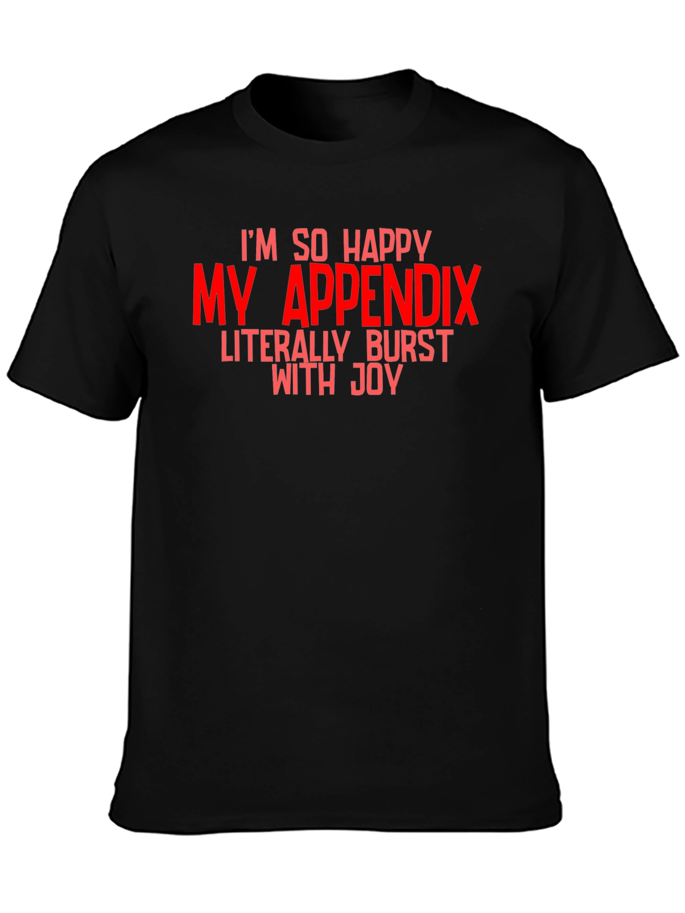 Black Funny Appendix Burst T-Shirt view 3