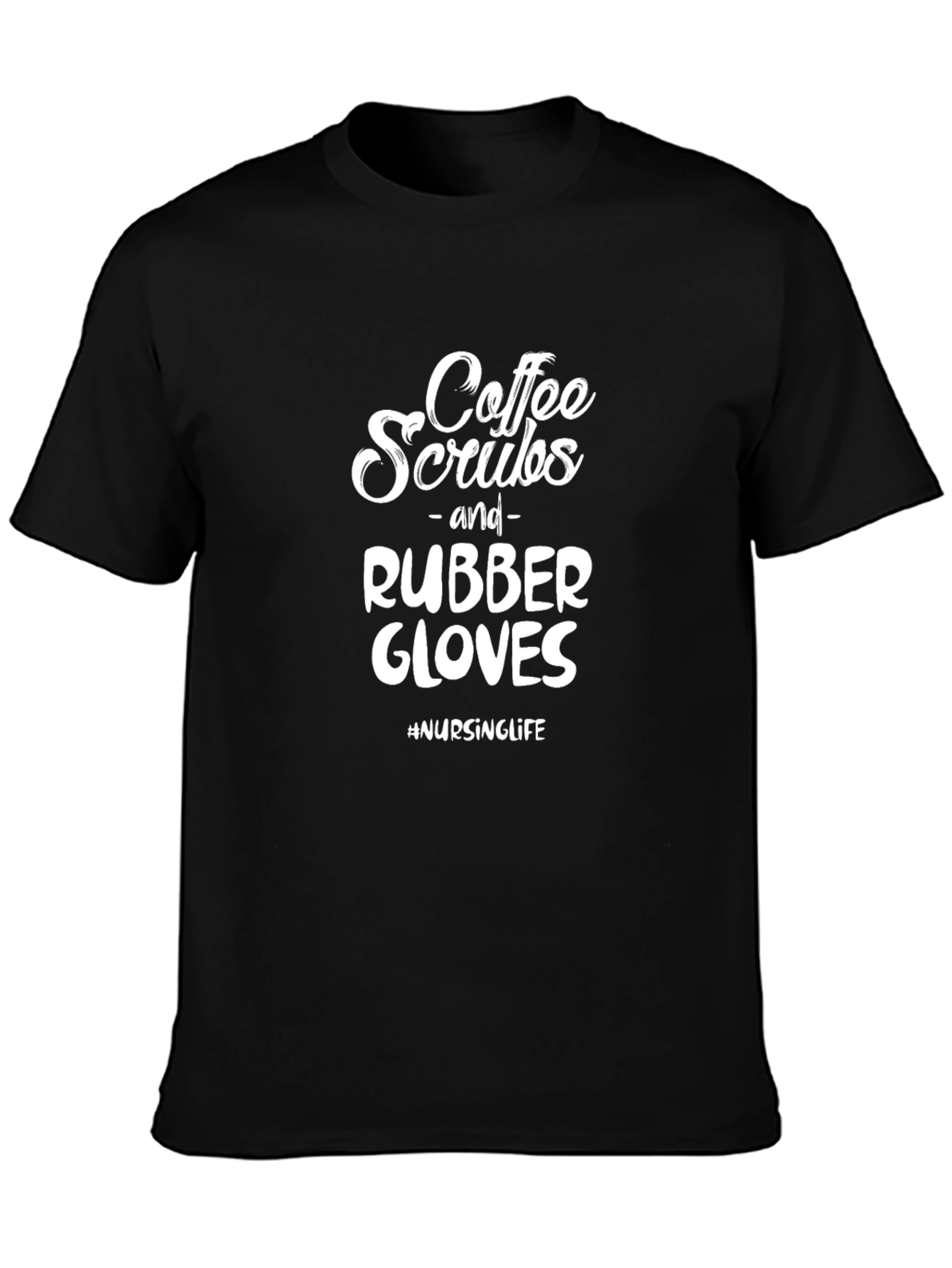 Black Coffee Scrubs Rubber Gloves T-Shirt view 3