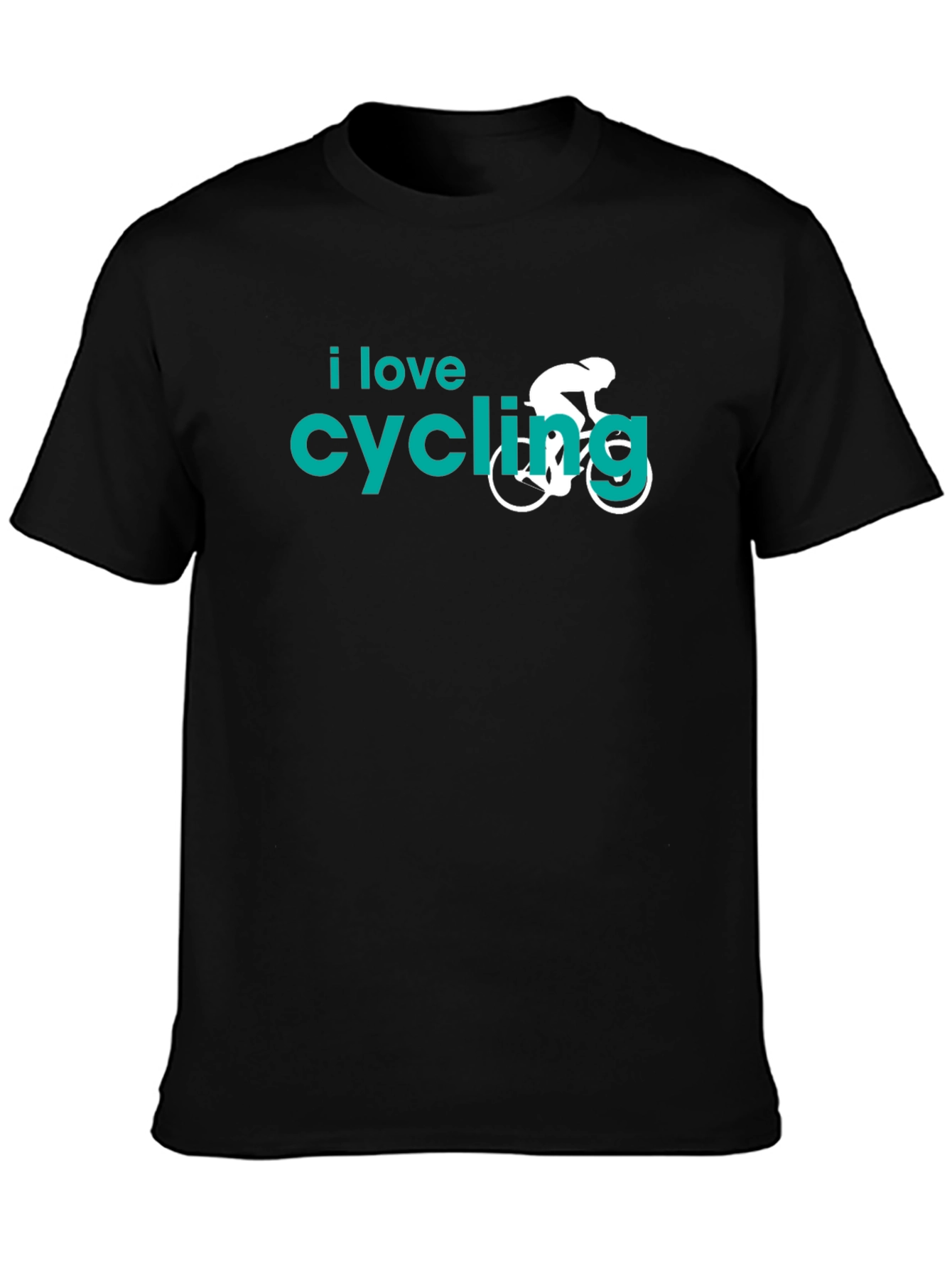 Black I Love Cycling Graphic T-Shirt - Black view 3