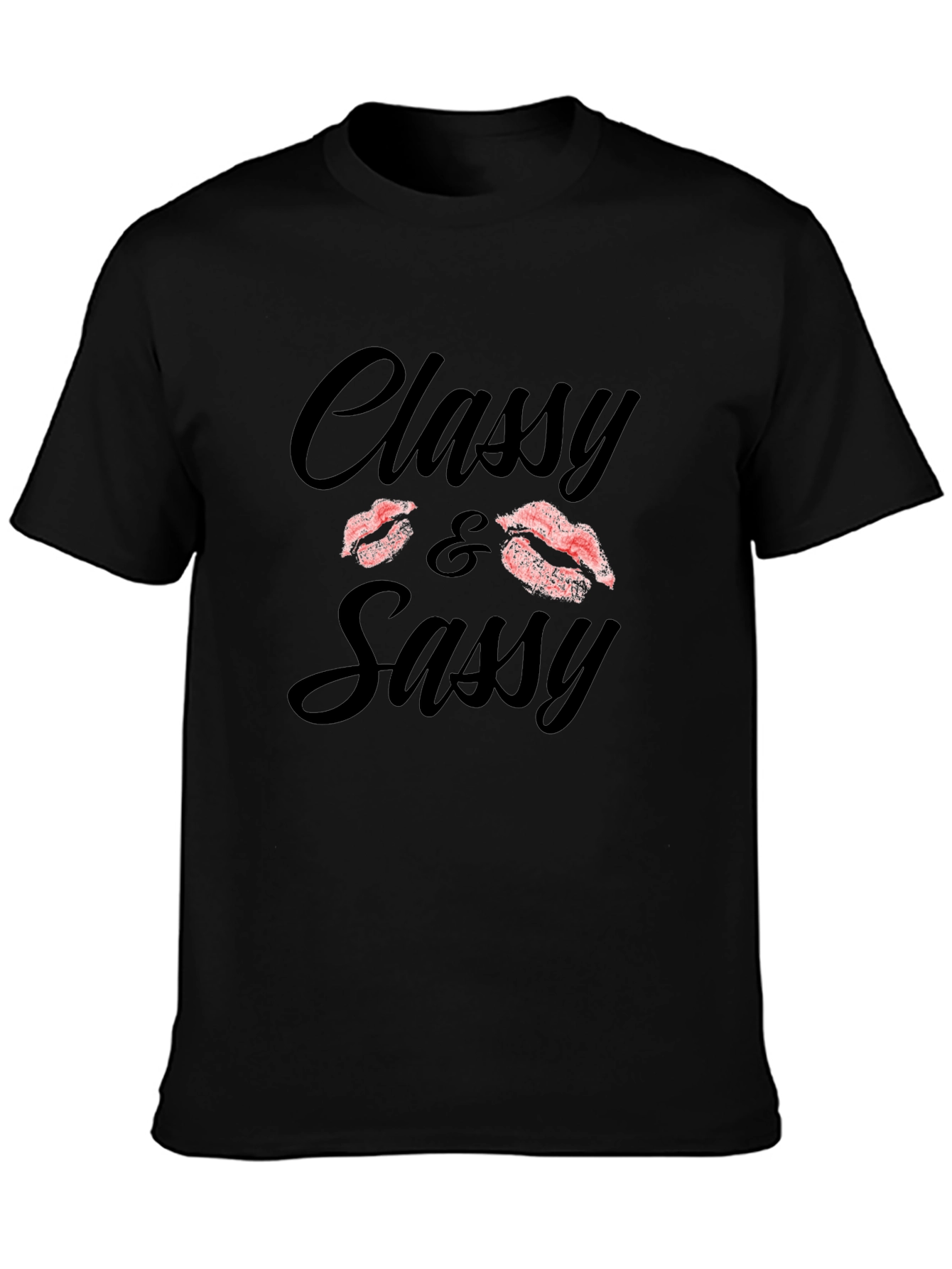 Black Classy & Sassy Black Graphic Tee Shirt view 3