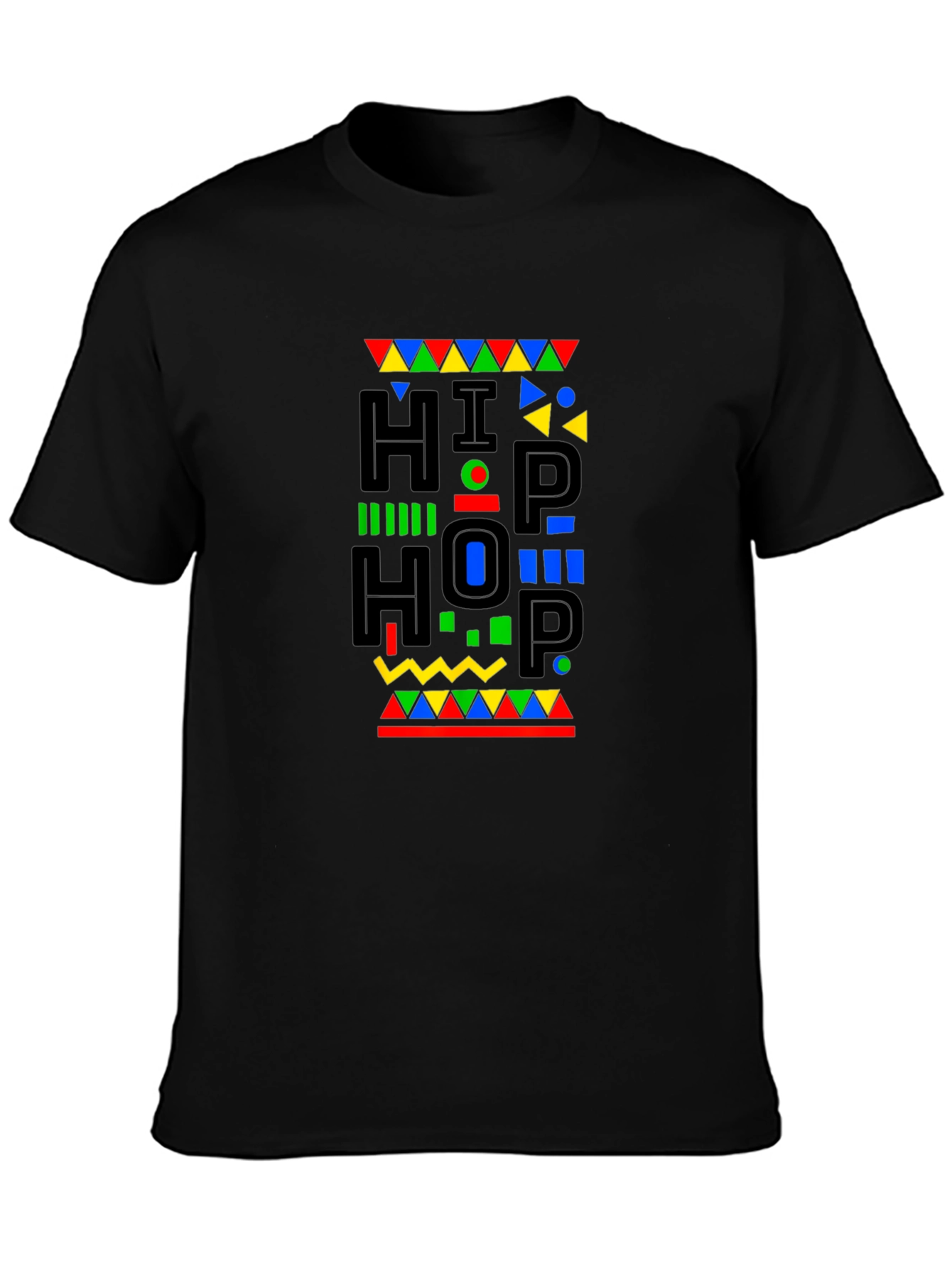 Black Retro Hip Hop Graphic Black T-Shirt view 3