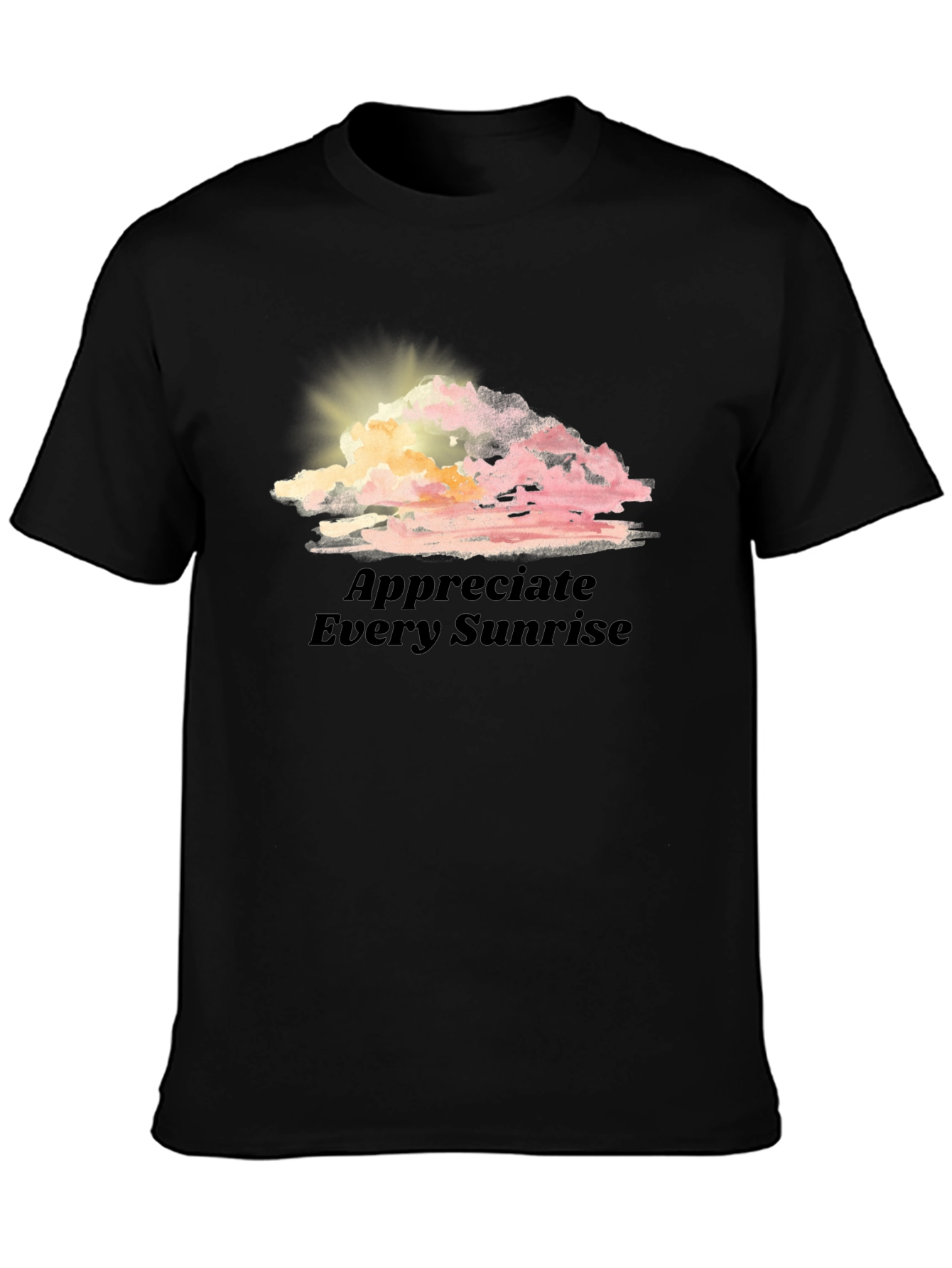 Black Sunrise Cloud Graphic Tee - Appreciate Every Sunrise view 3