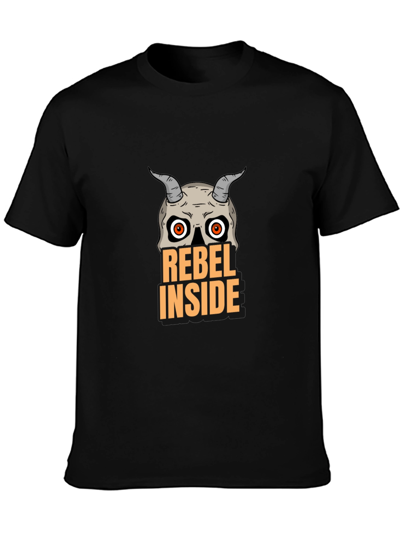 Black Rebel Inside Skull Graphic T-Shirt view 3