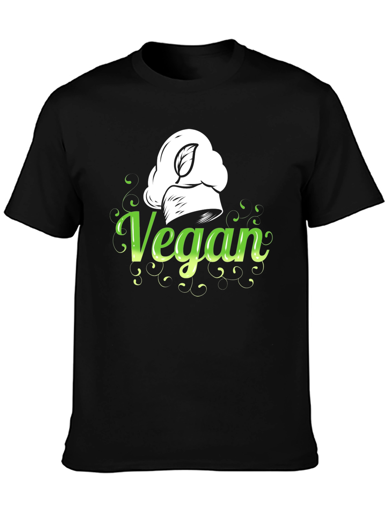 Black Vegan Chef Hat Graphic Tee - Stylish & Comfortable view 3