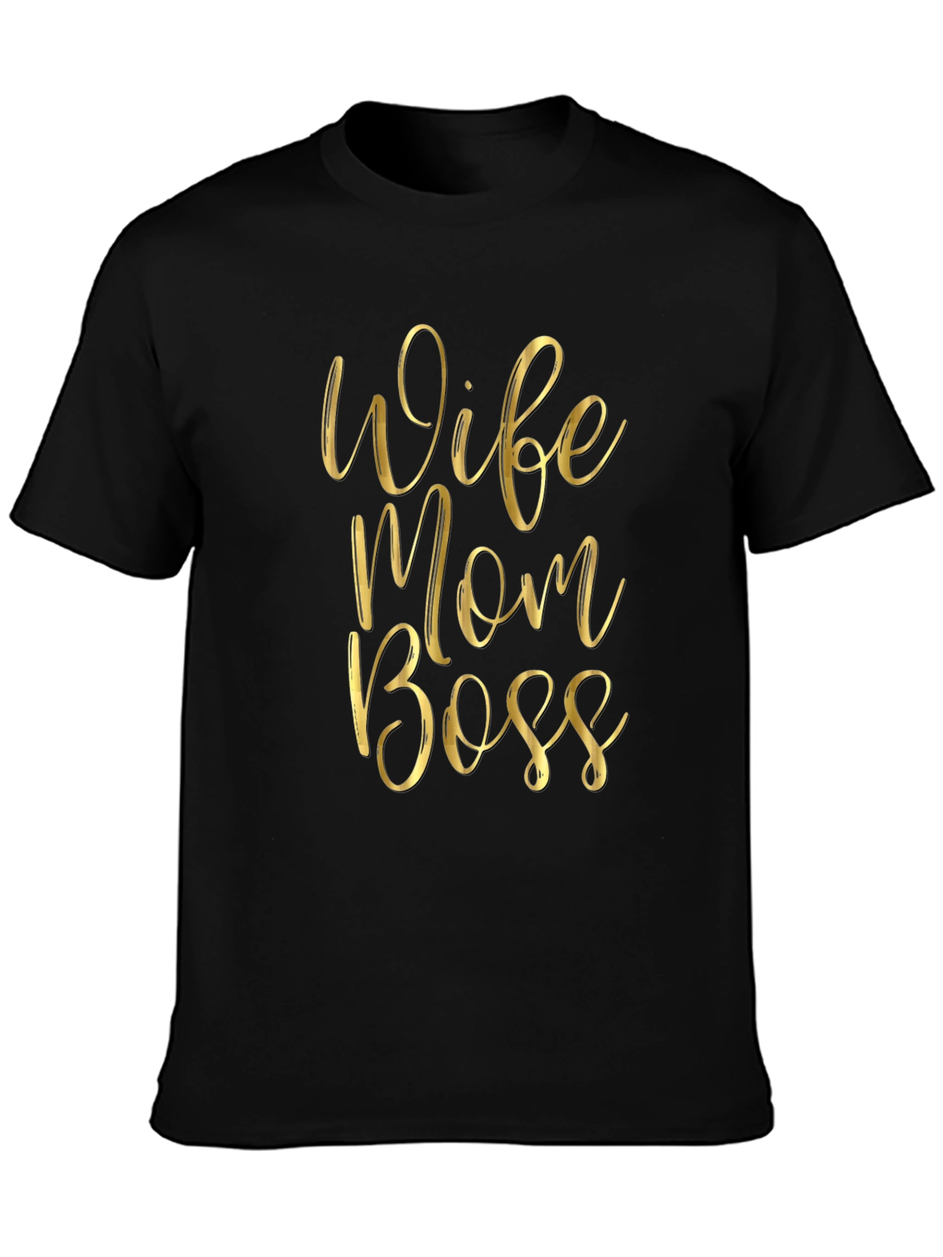 Black Wife Mom Boss Black Graphic Tee view 3