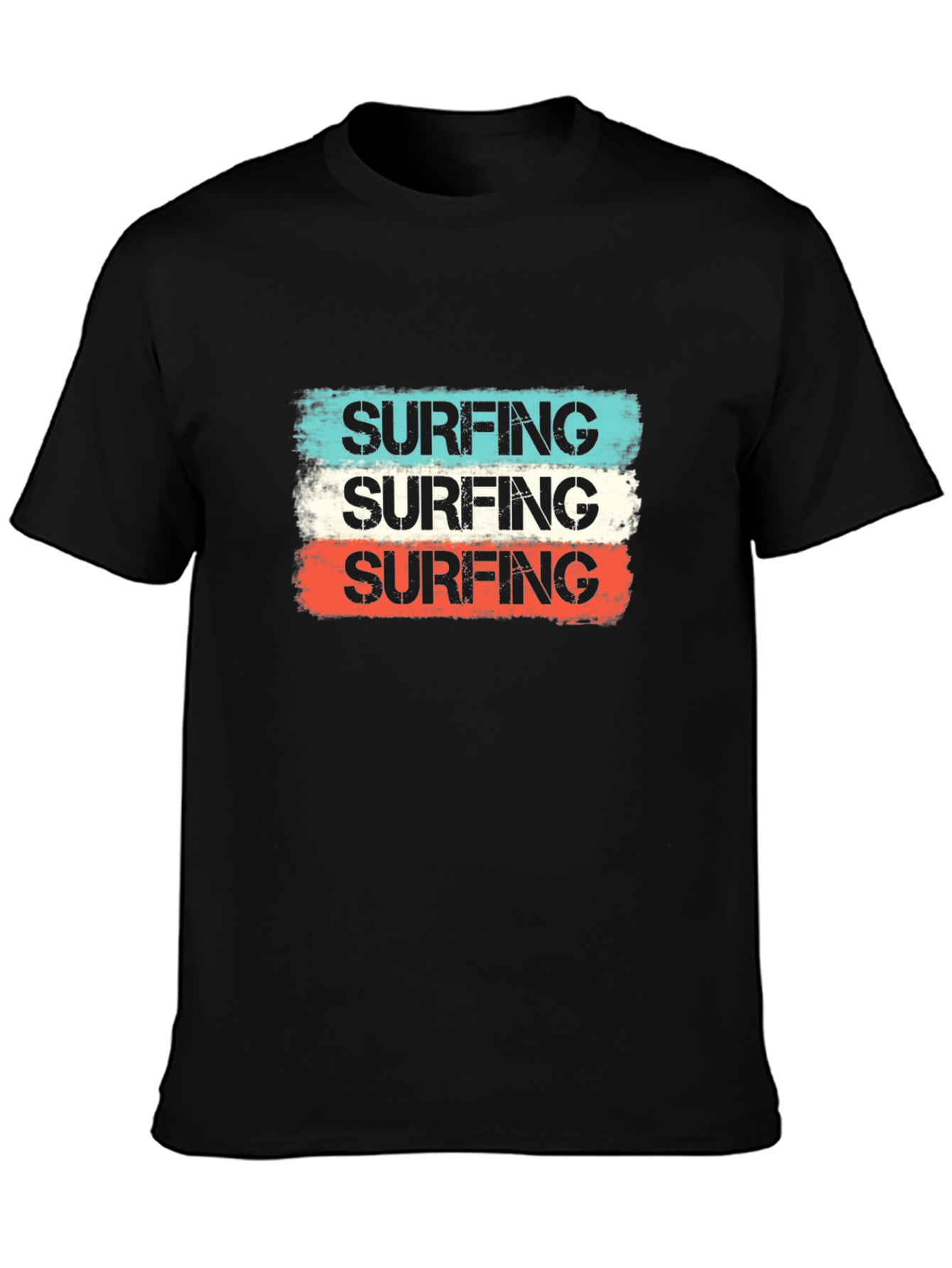 Black Retro Surfing T-Shirt - Black view 3
