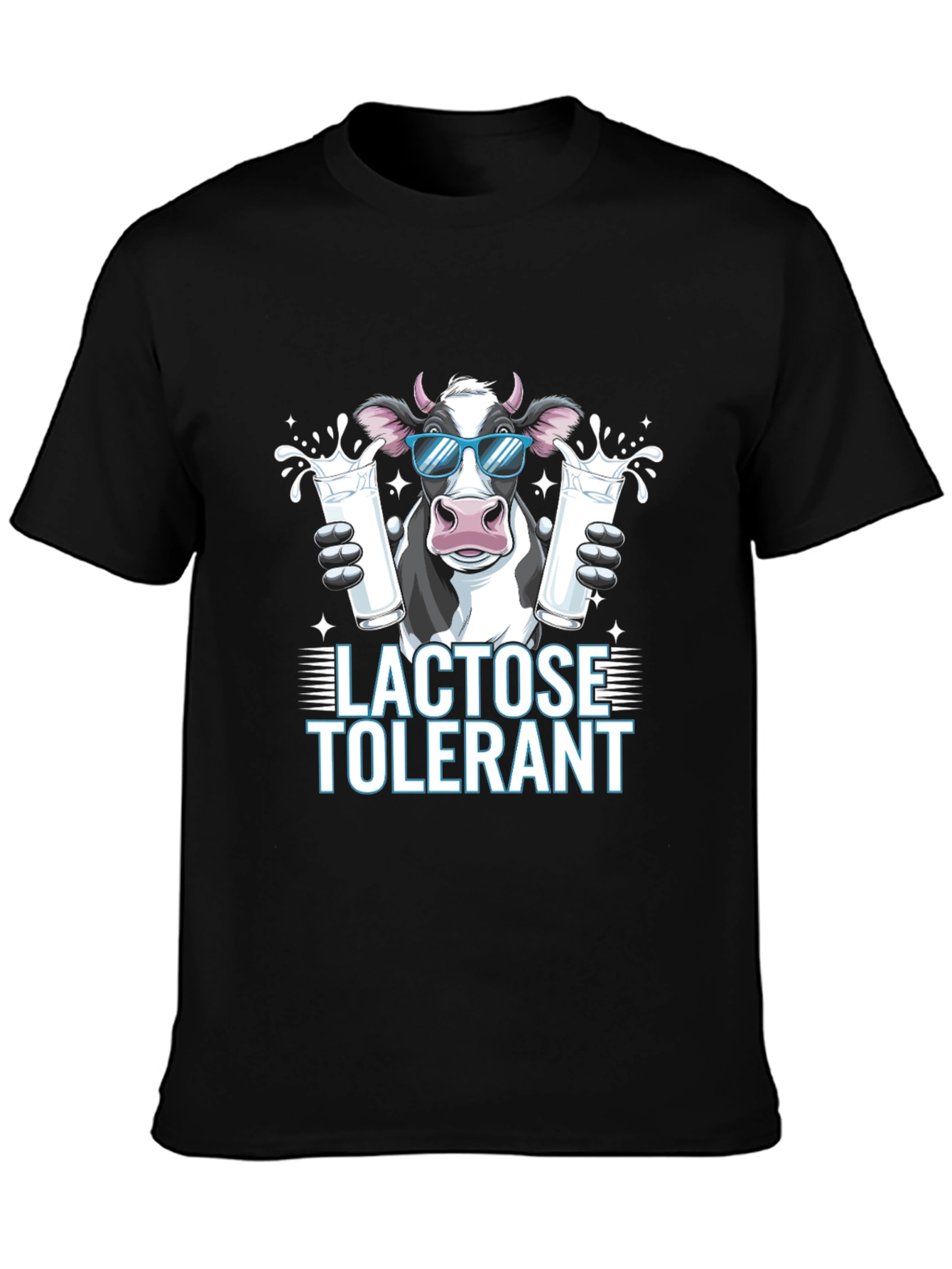 Black Lactose Tolerant Cow Graphic Tee view 3