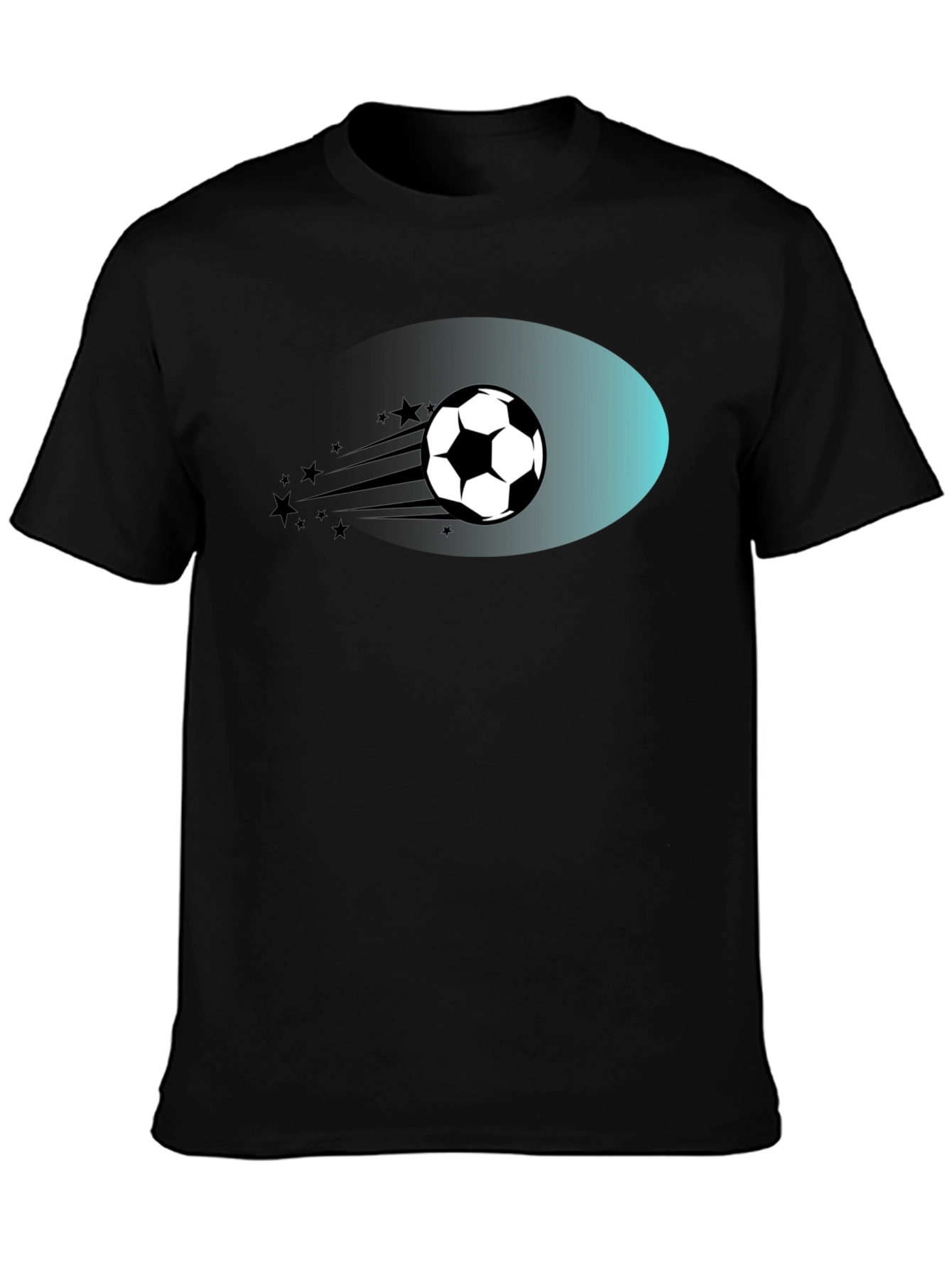 Black Soccer Ball T-Shirt - Black Graphic Tee view 3