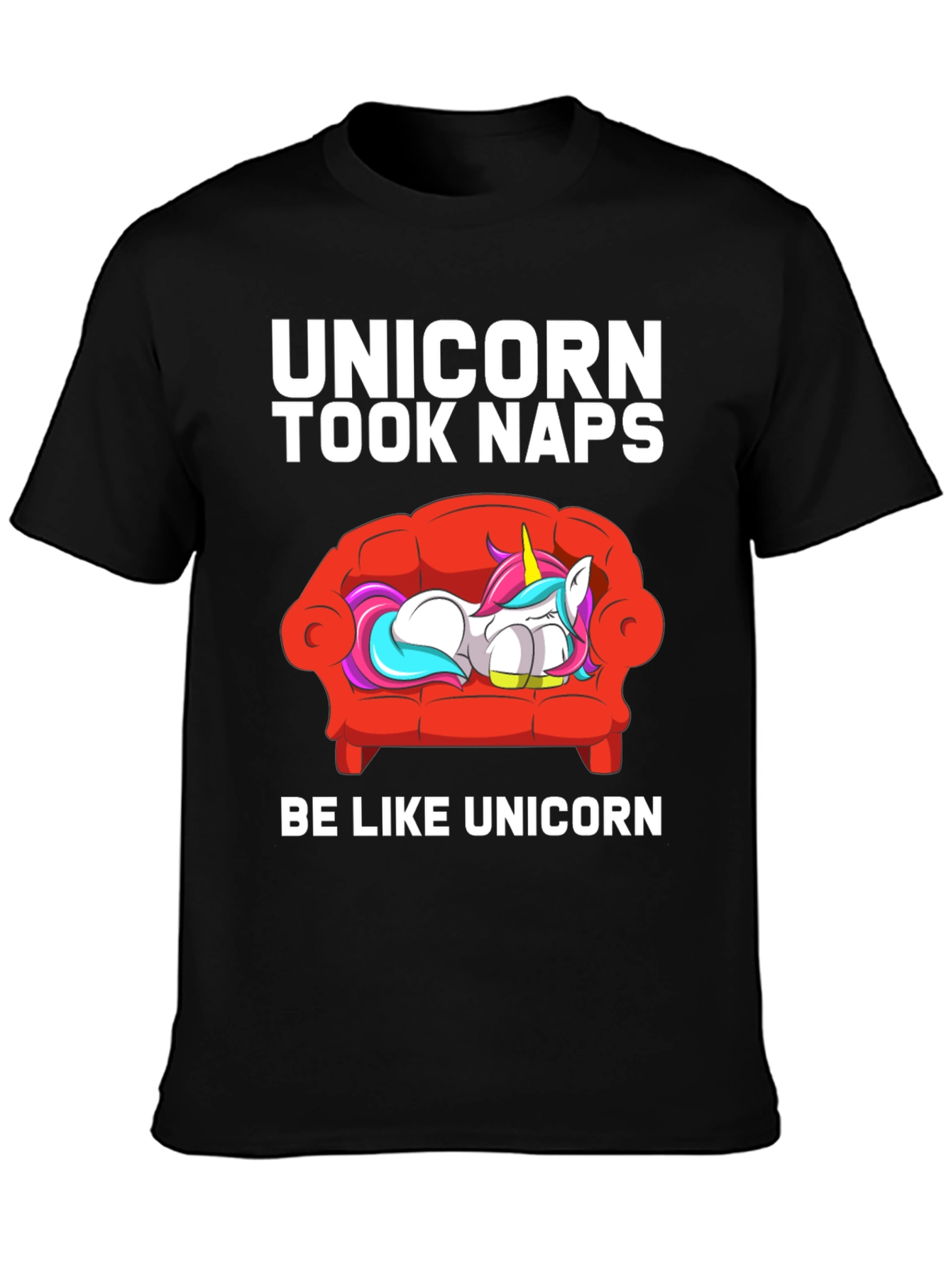 Black Unicorn Took Naps T-Shirt view 3