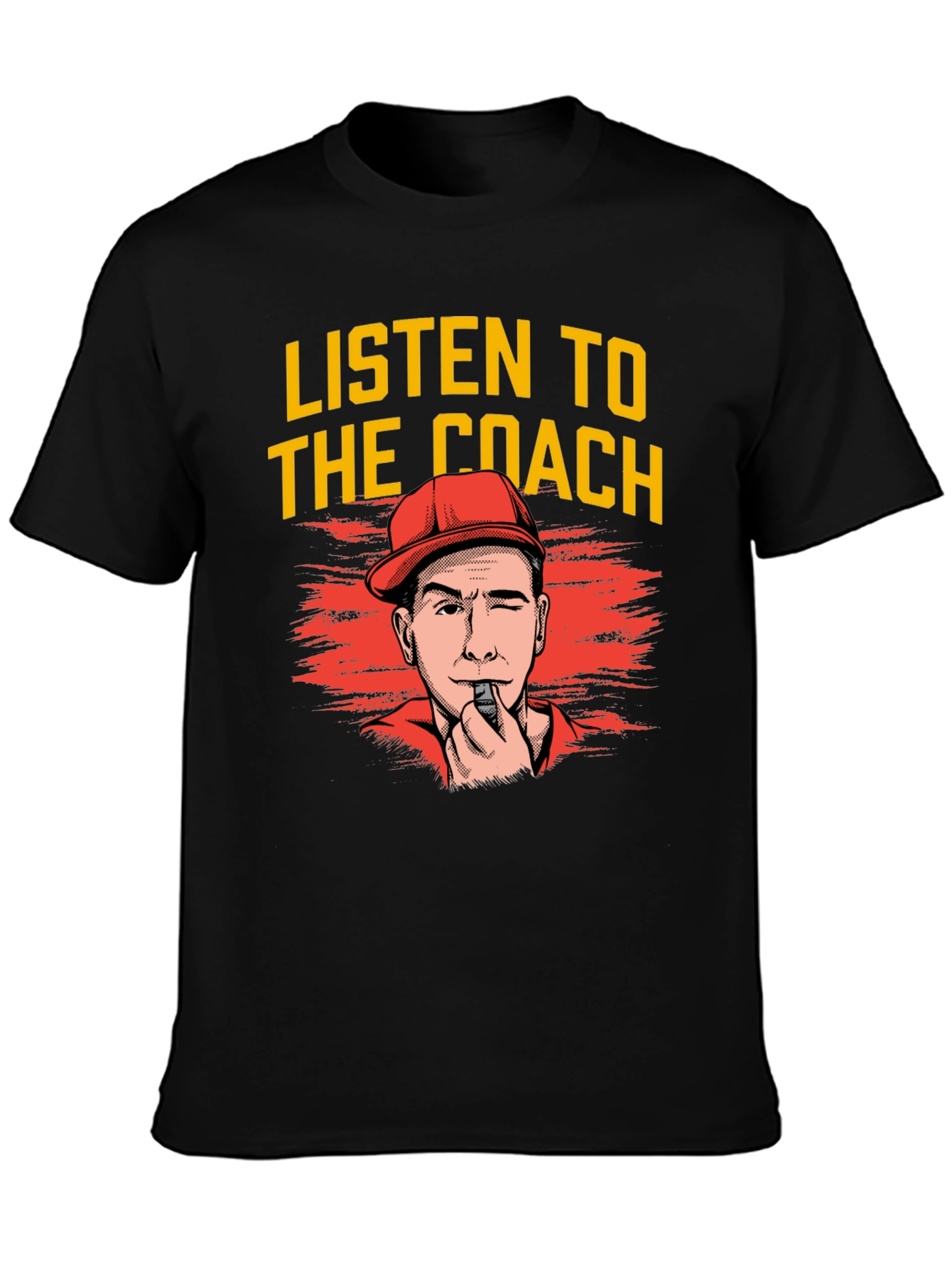 Black Listen To The Coach T-Shirt Funny Cartoon Tee view 3