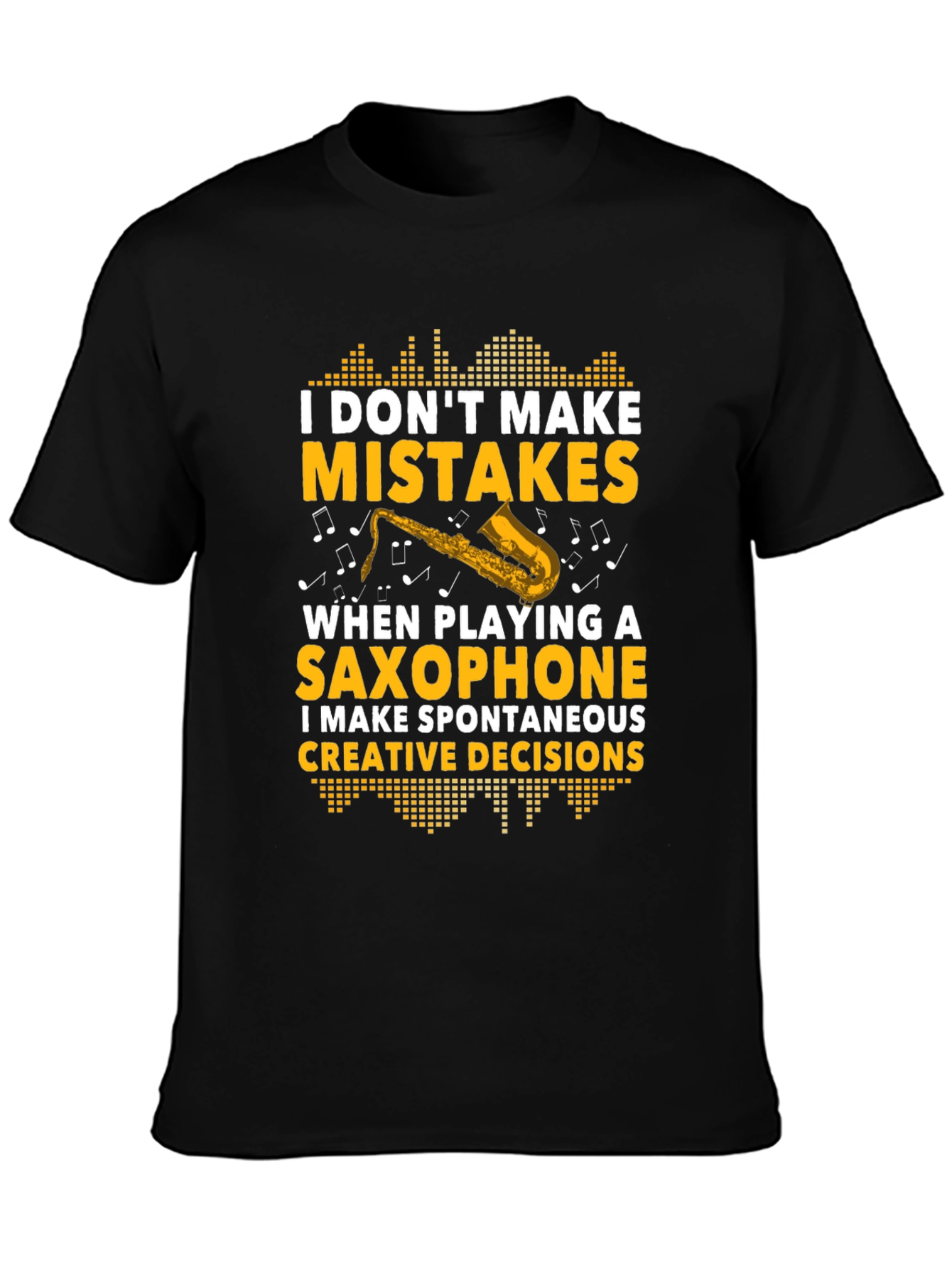 Black Saxophone Player's Creative Decision T-Shirt view 3