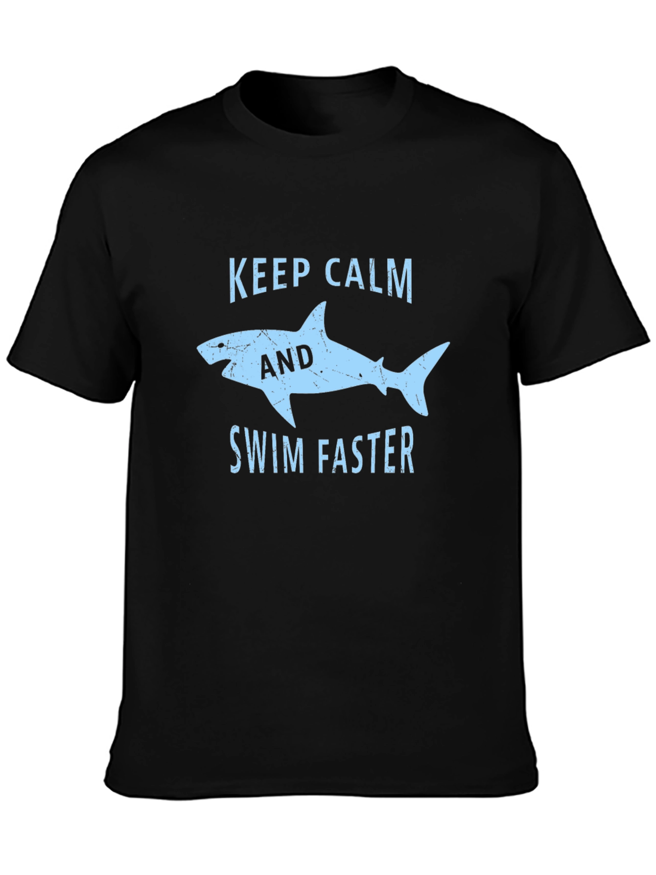 Black Keep Calm Shark Graphic T-Shirt - Black Cotton Tee view 3