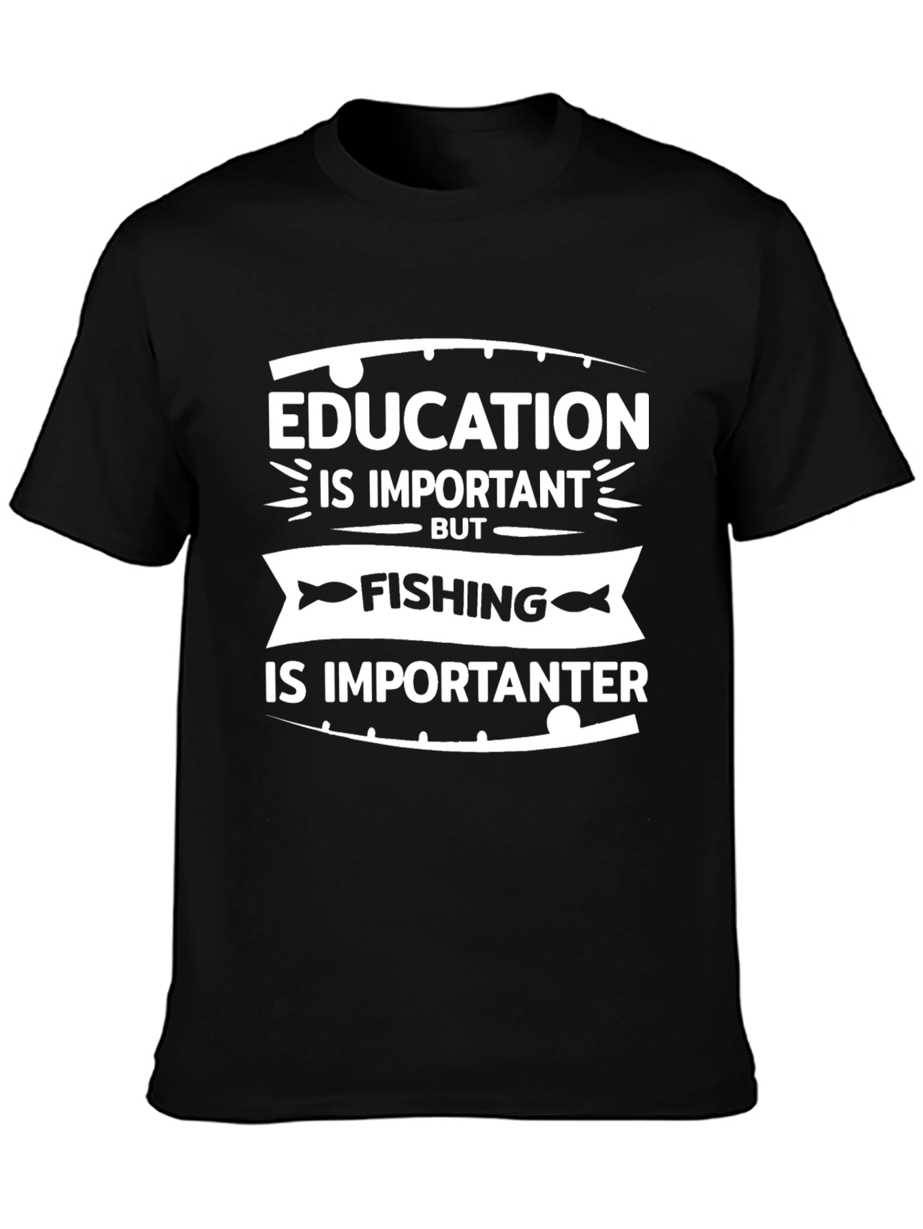 Funny Fishing T-Shirt - Education vs. Fishing  - 3
