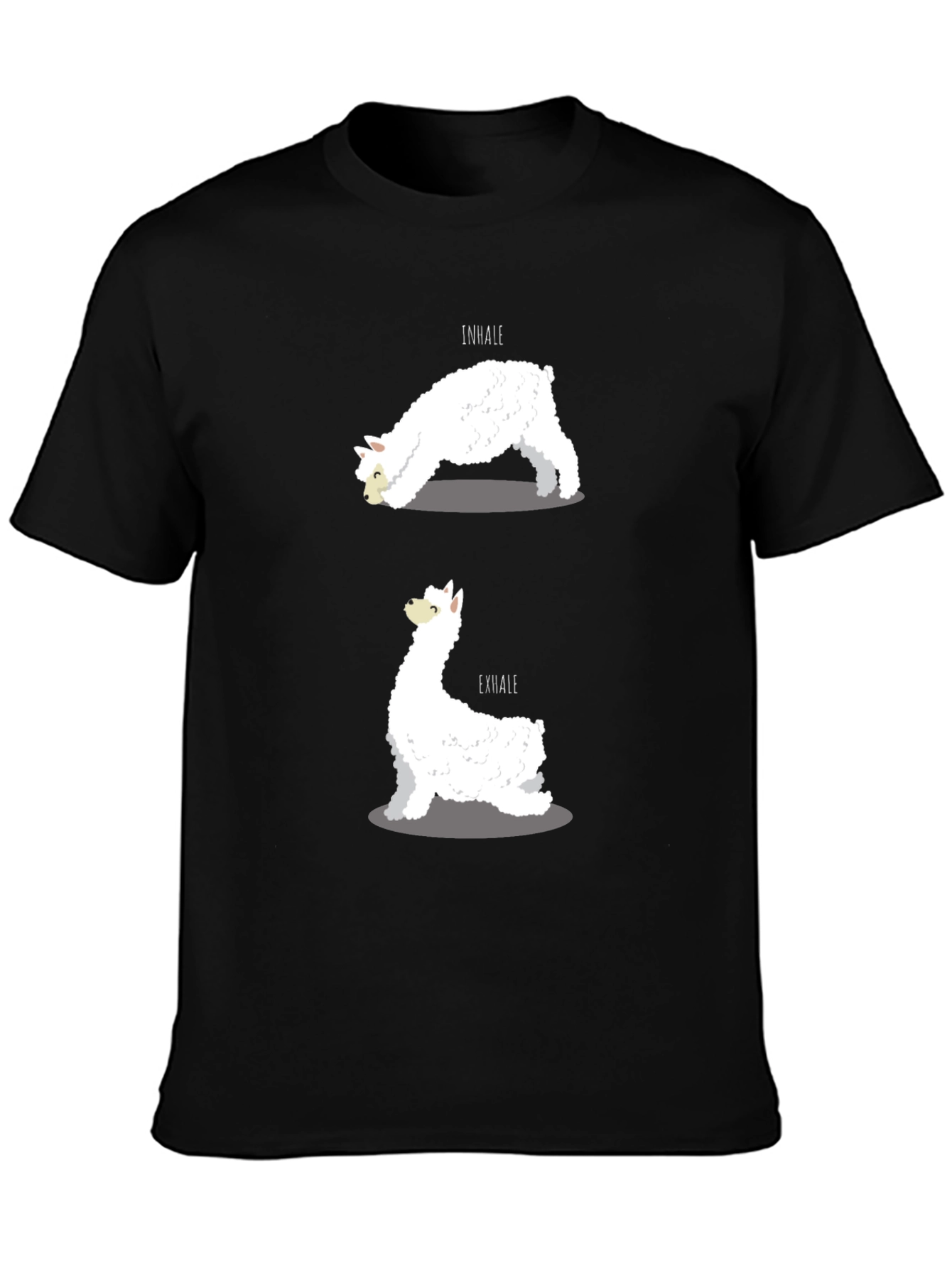 Black Llama Yoga T-Shirt view 3