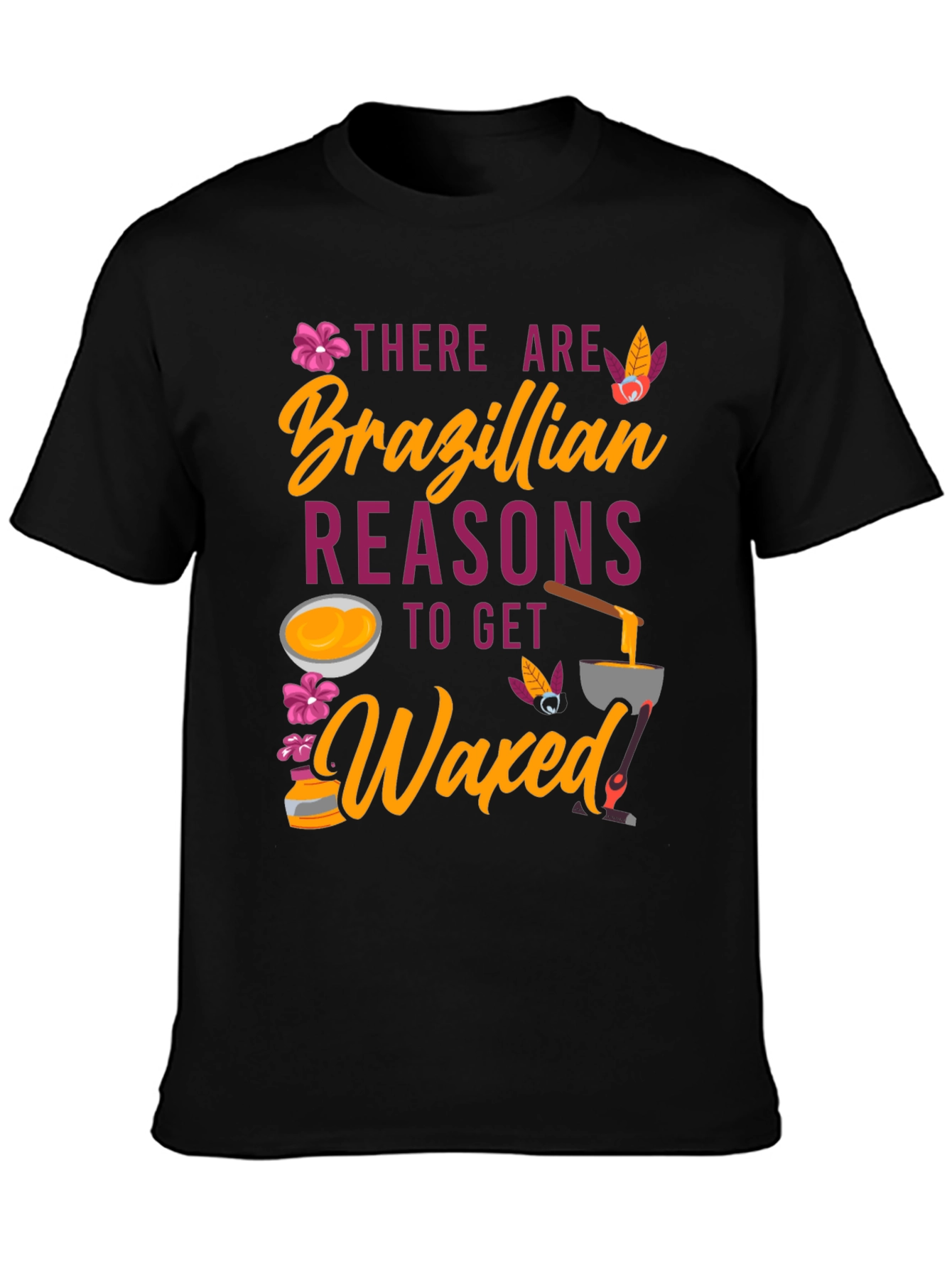 Black Brazilian Waxed T-Shirt Funny Spa Day Tee view 3