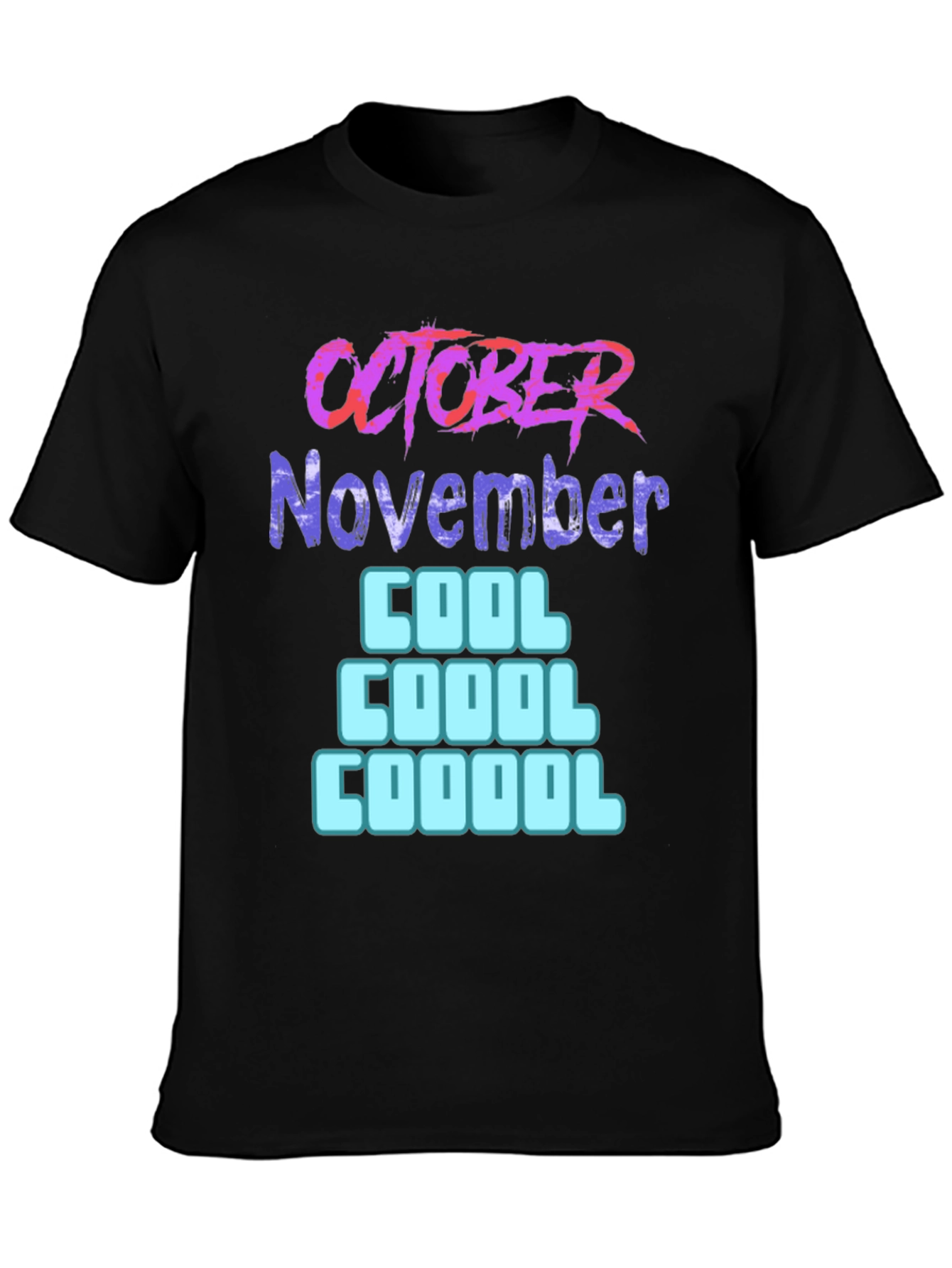 Black October November Cool Graphic T-Shirt view 3