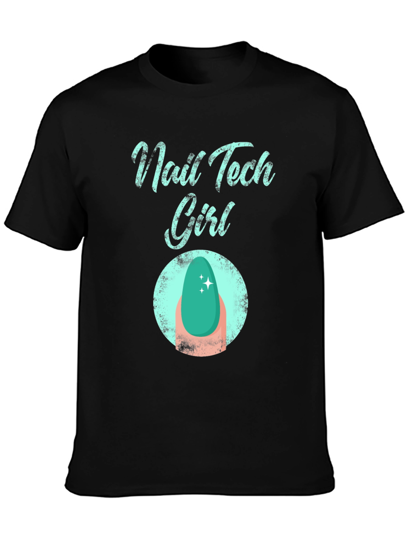 Black Nail Tech Girl T-Shirt - Fashionable Graphic Tee view 3