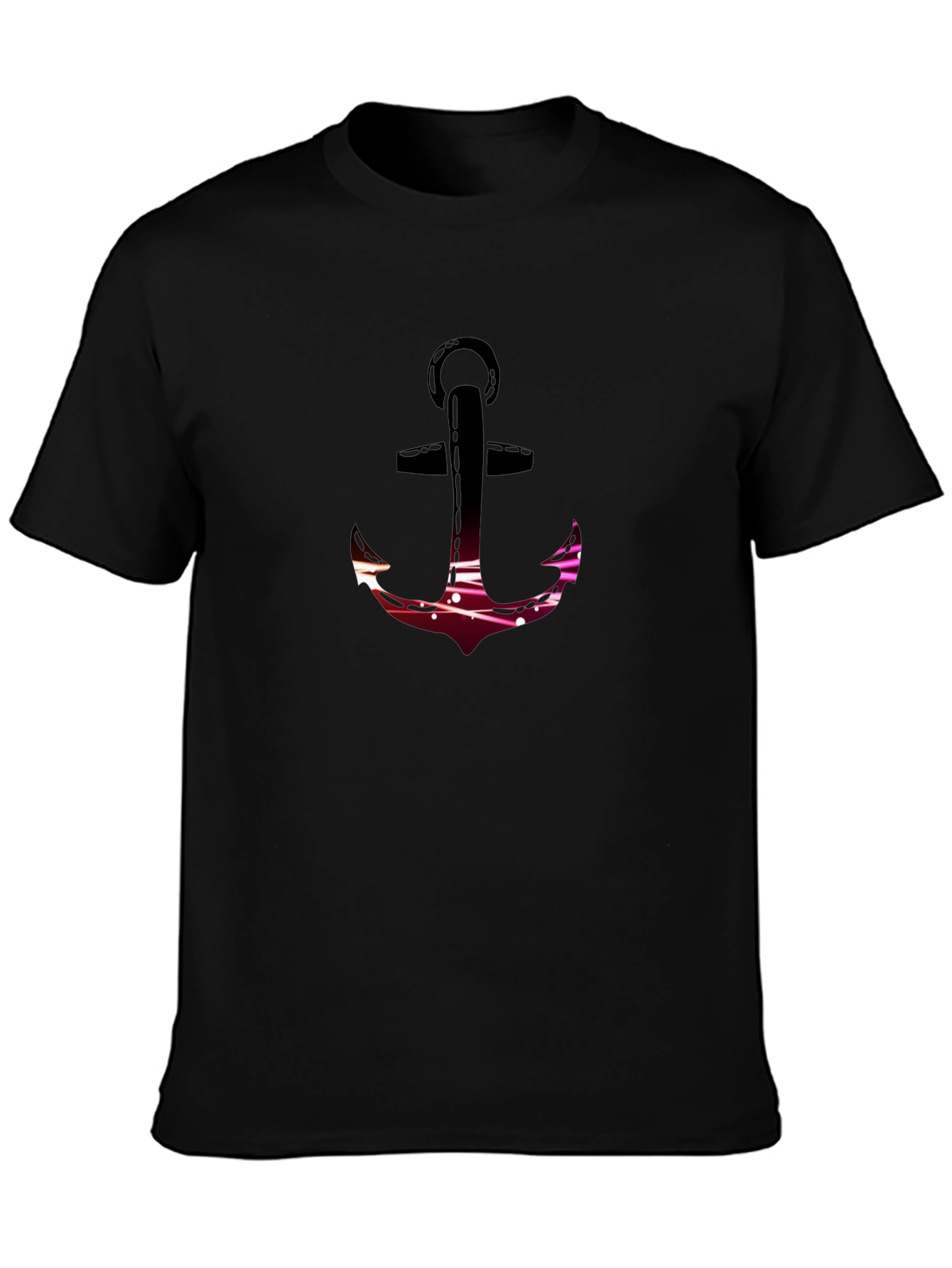 Black Stylish Anchor Graphic T-Shirt view 3