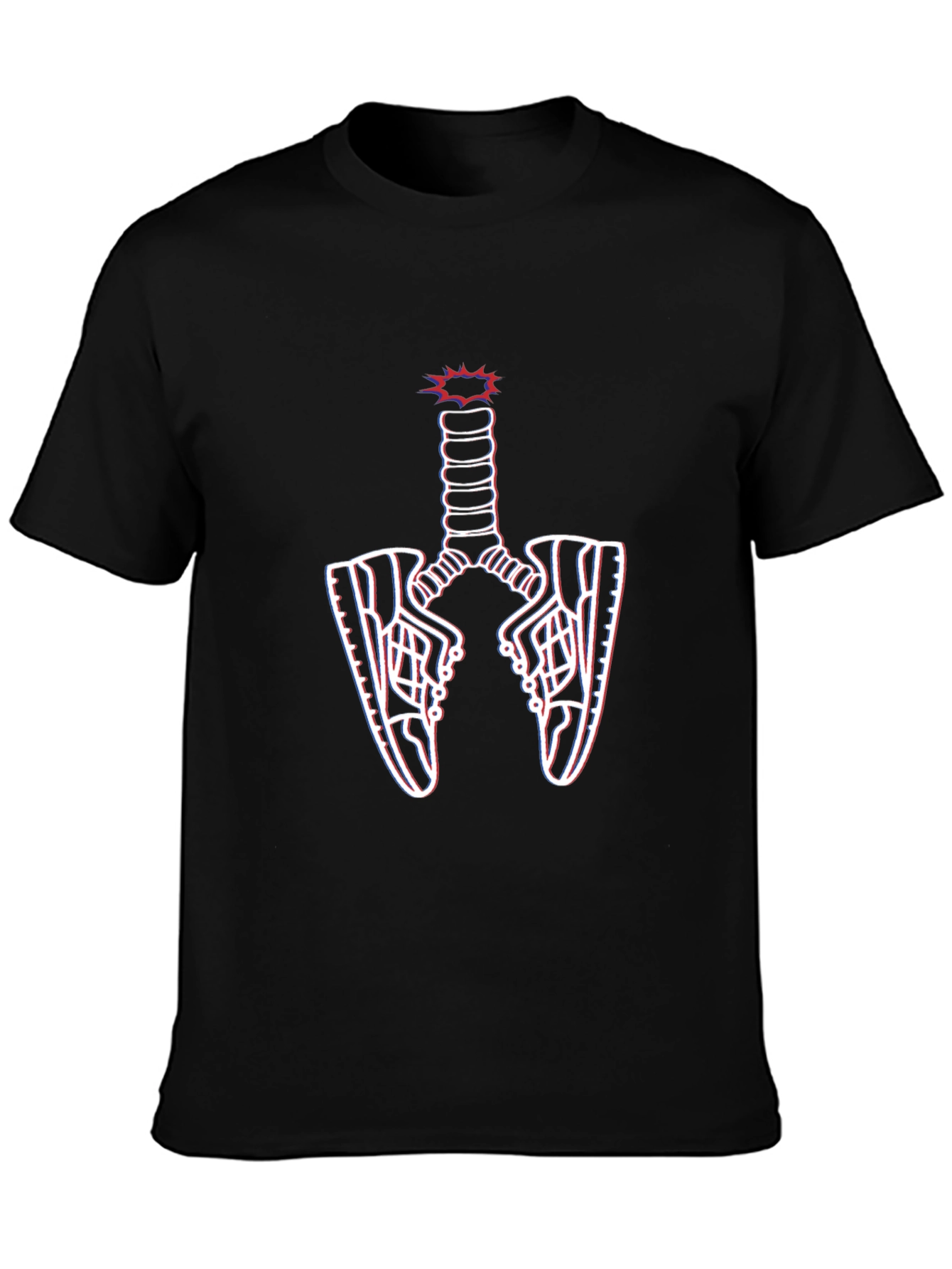Sneaker Lung Graphic Tee - Black Cotton Blend - 3